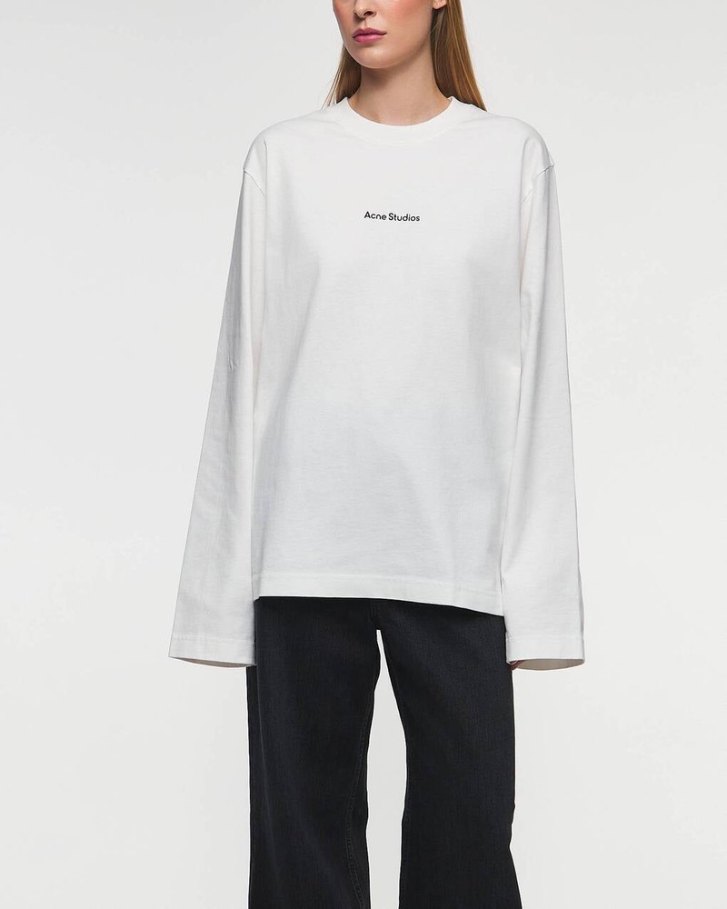 Acne Studios T-shirt Long Sleeve Logo White outlook