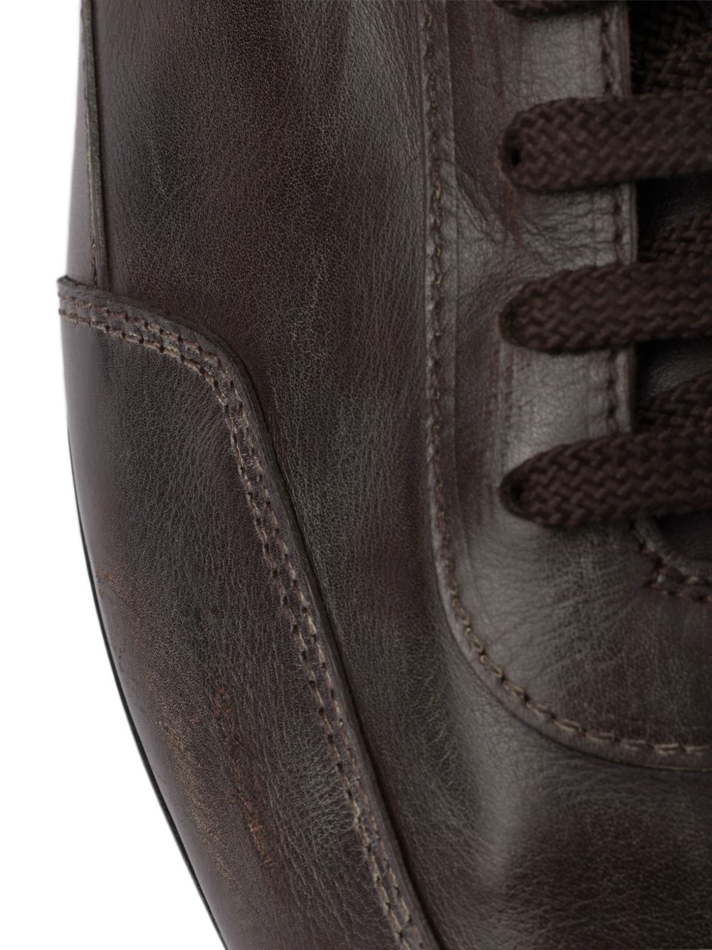 Collapse leather lace-up sneakers - 5
