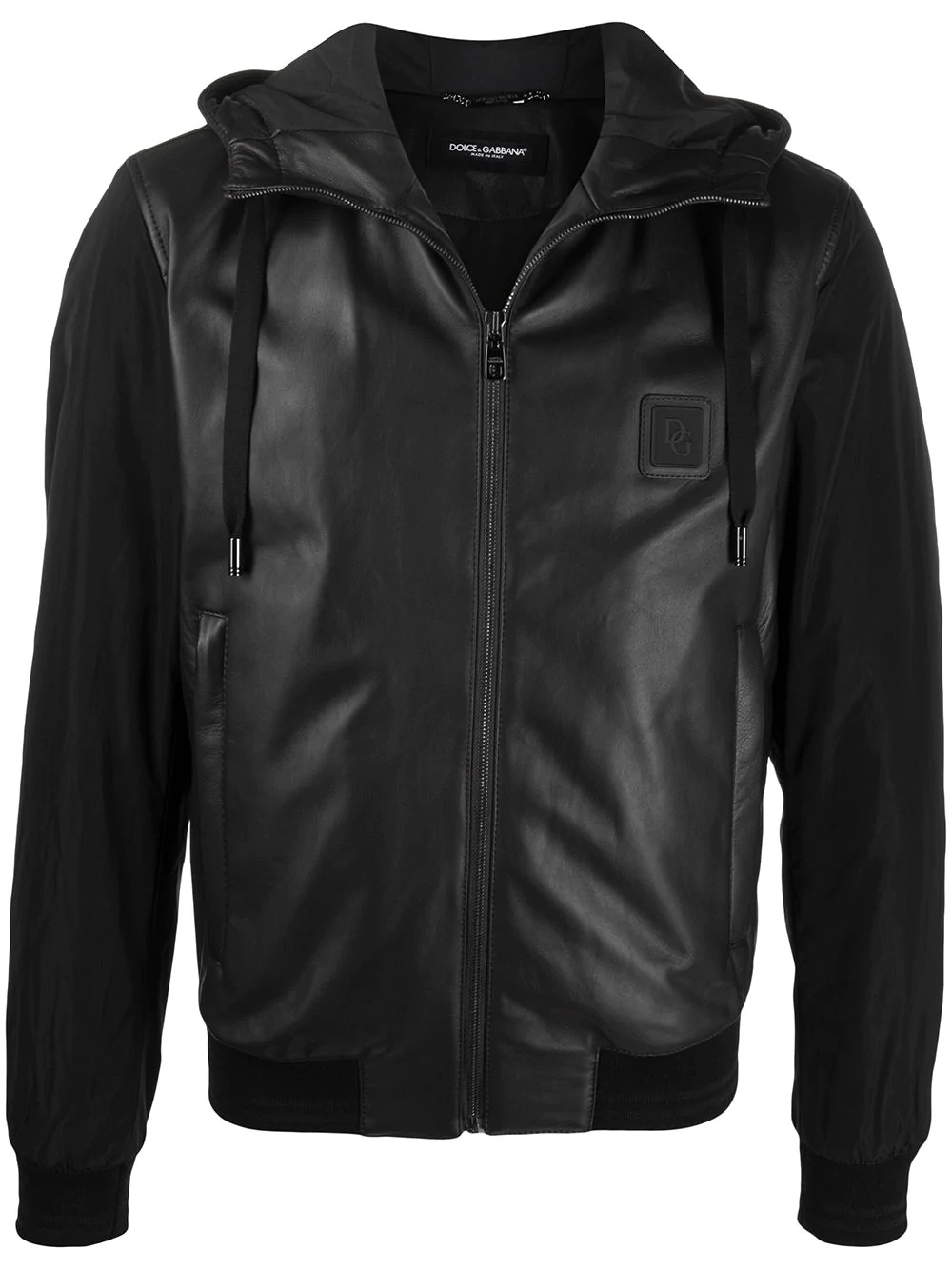 leather panel jacket - 1