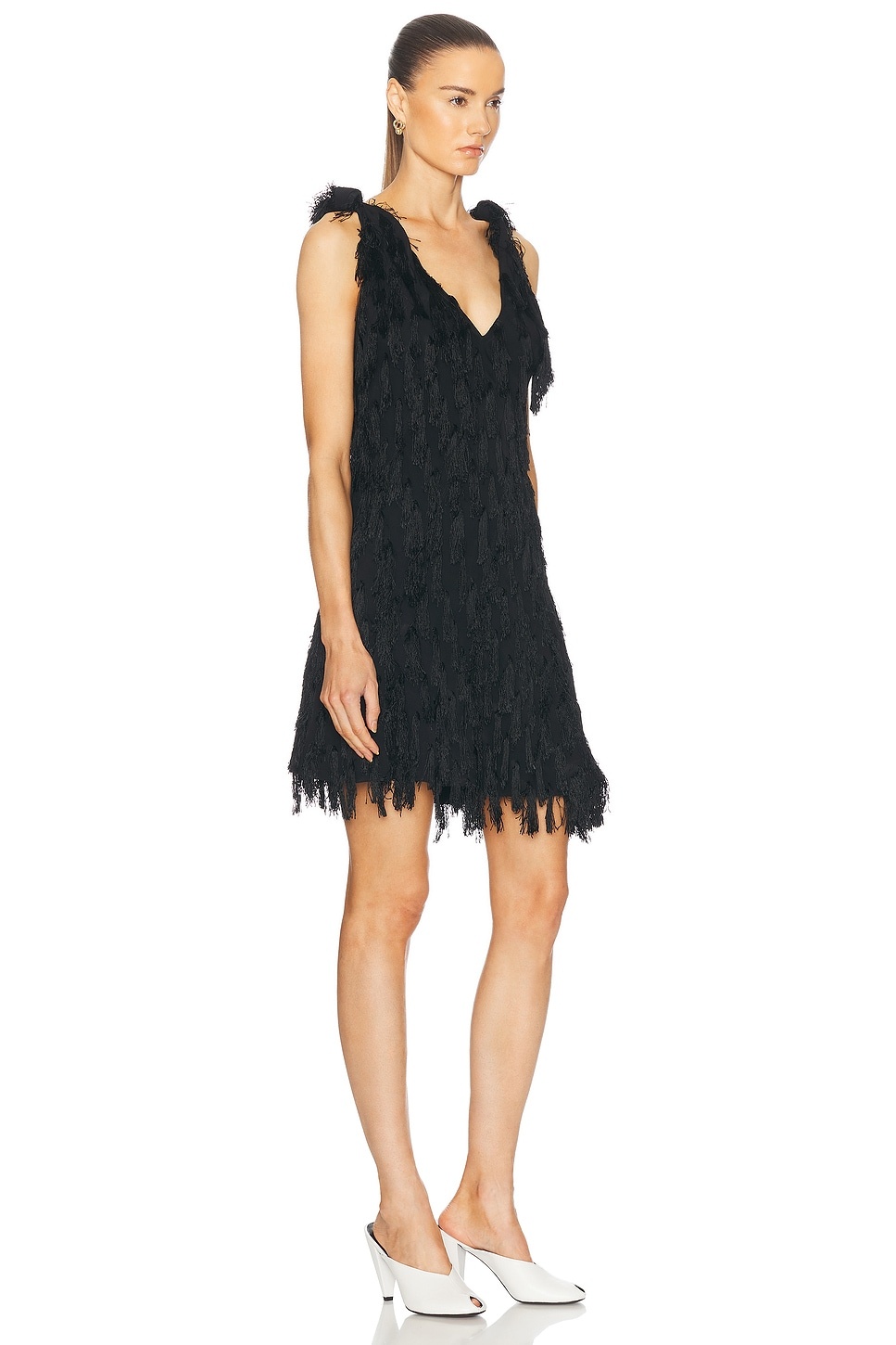 Fringe Crepe Mini Dress - 2