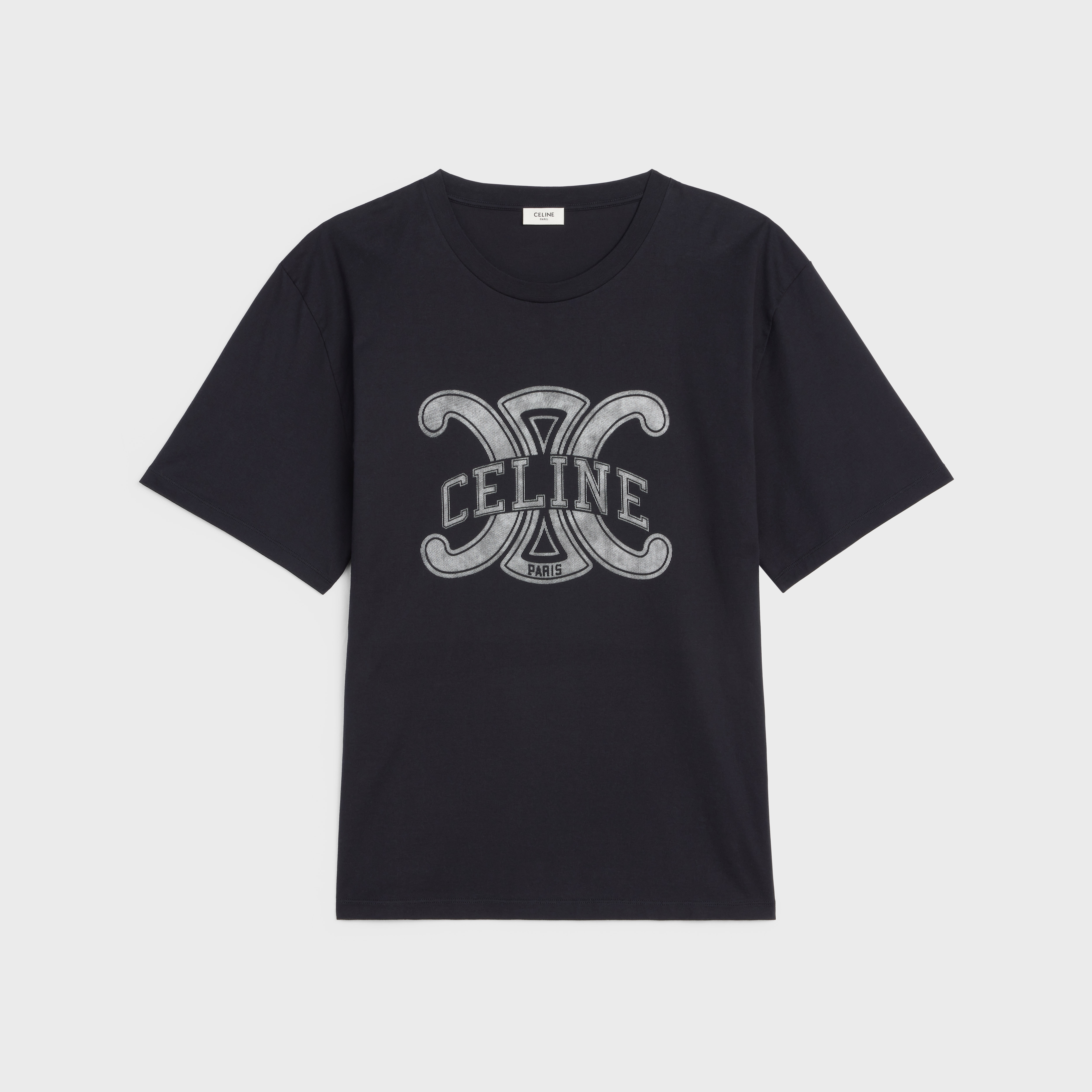 CELINE OVERSIZED TRIOMPHE T-SHIRT IN COTTON JERSEY | REVERSIBLE