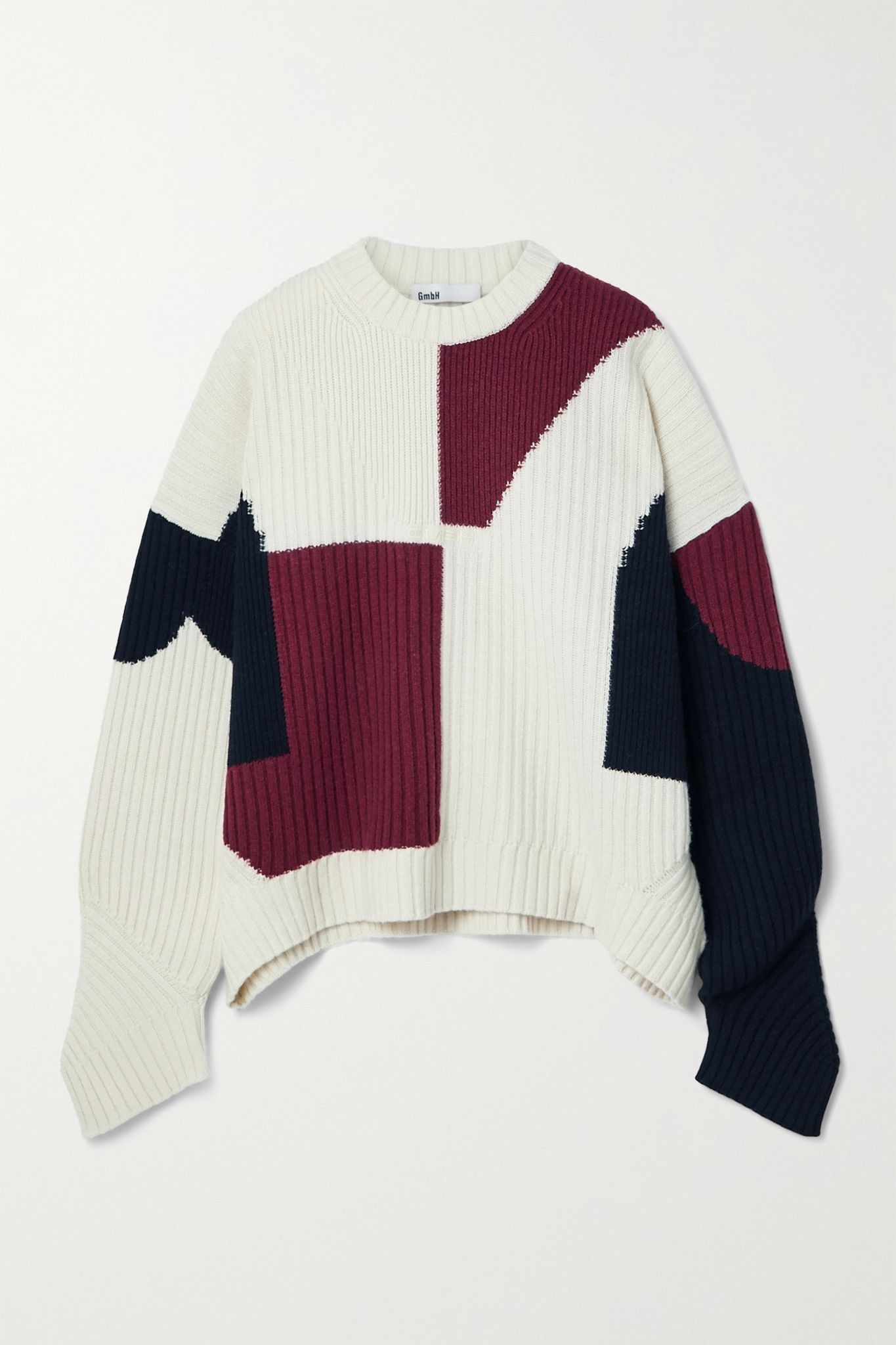 Mies color-block ribbed wool sweater - 1