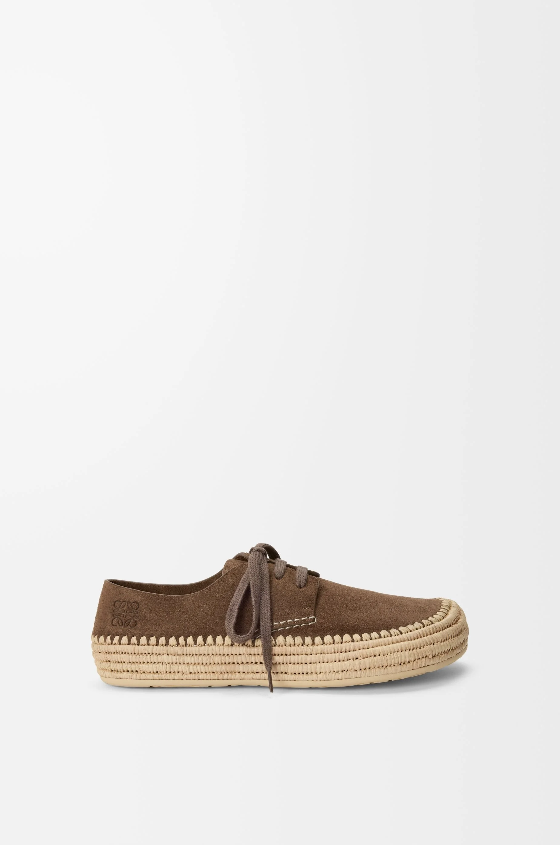 Rio lace-up in suede and raffia - 1