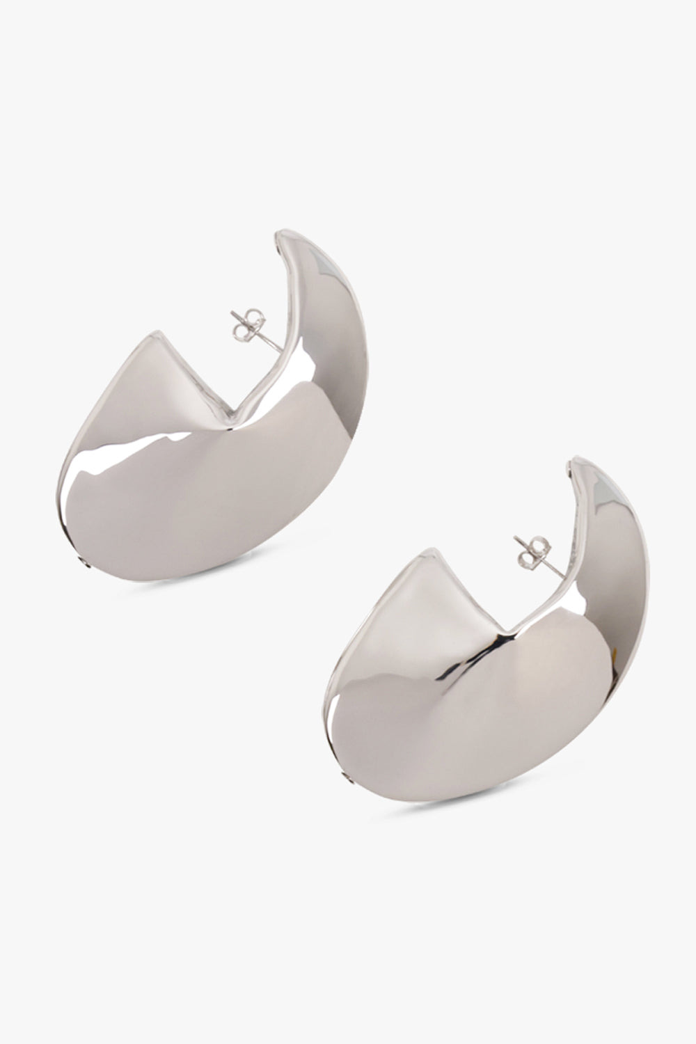 3/4 CIRCLE EARRINGS | SILVER - 2