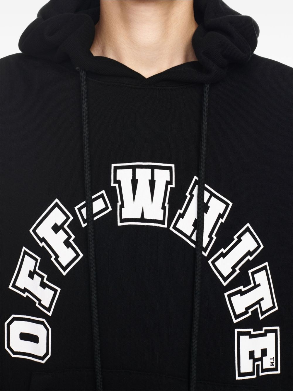 Football-print cotton hoodie - 5