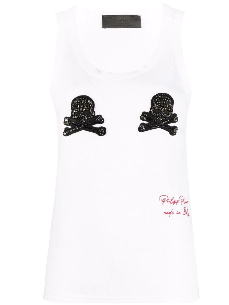 skull-appliqué tank top 1