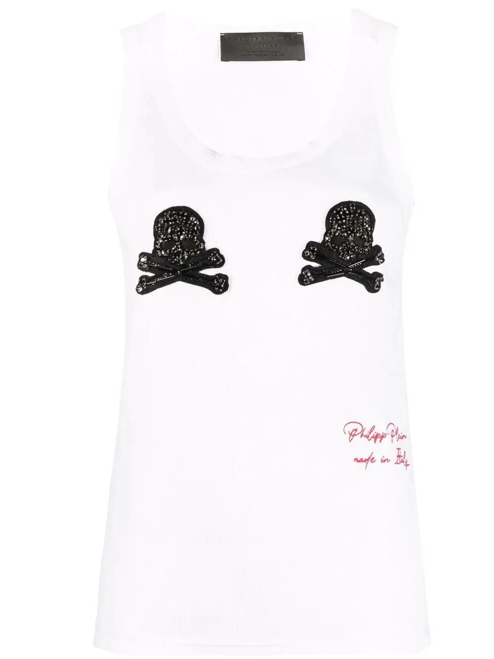 skull-appliqué tank top - 1