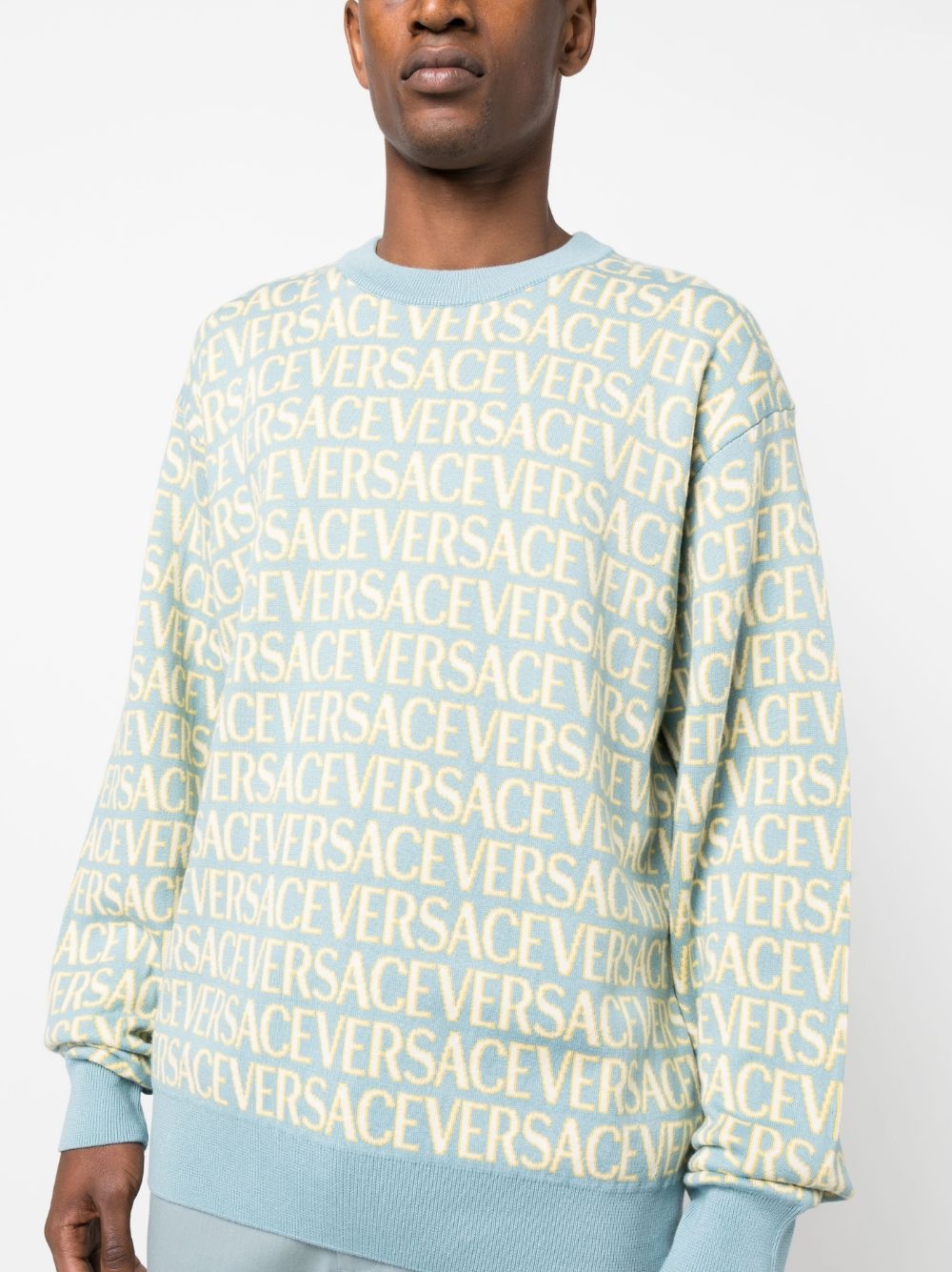 Versace Allover-jacquard cotton jumper - 5