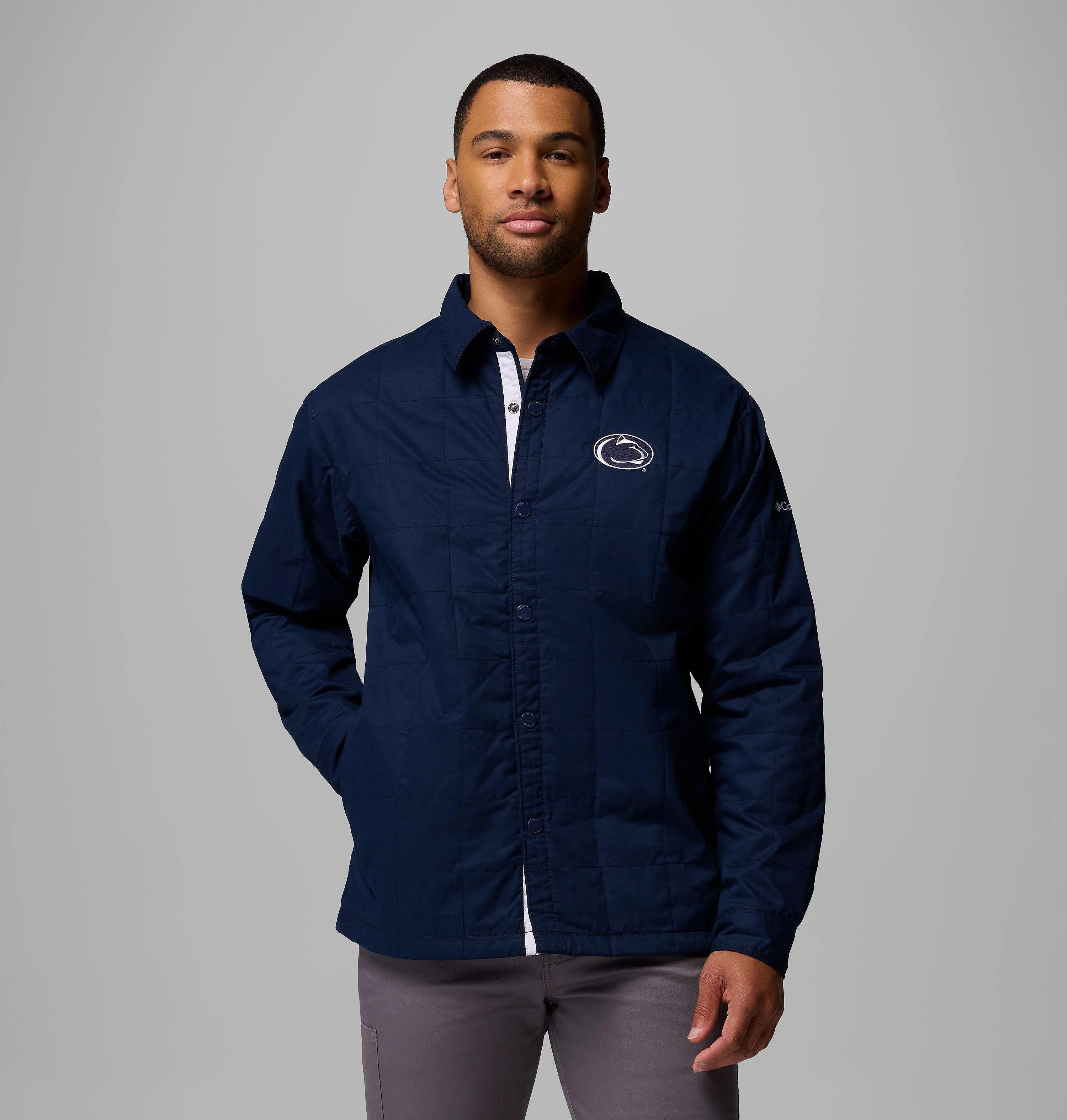 Men's Collegiate Campus Roam Quilted Shirt Jacket - Penn State - 1