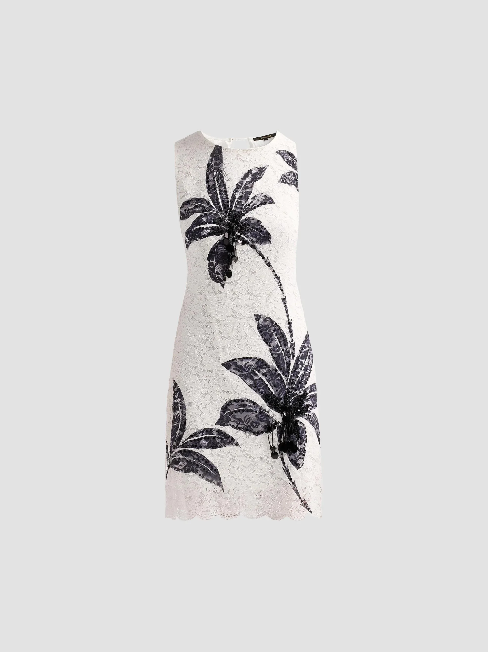 Women's Maren Palm Lace Mini Dress - Ivory Multi - 1