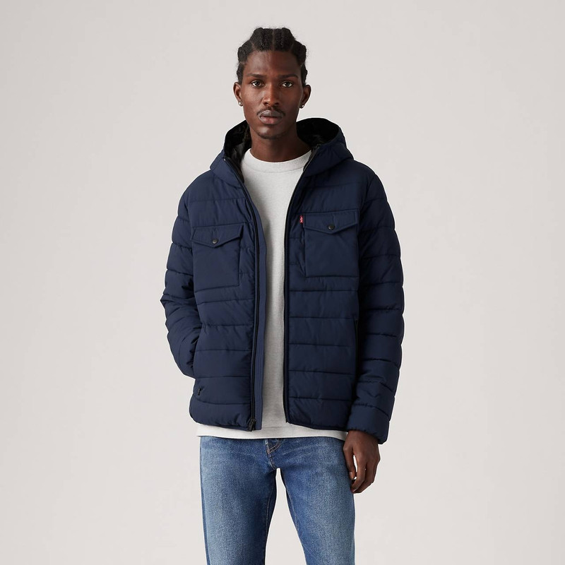 HOODED 2 CHEST POCKET PUFFER JACKET 1