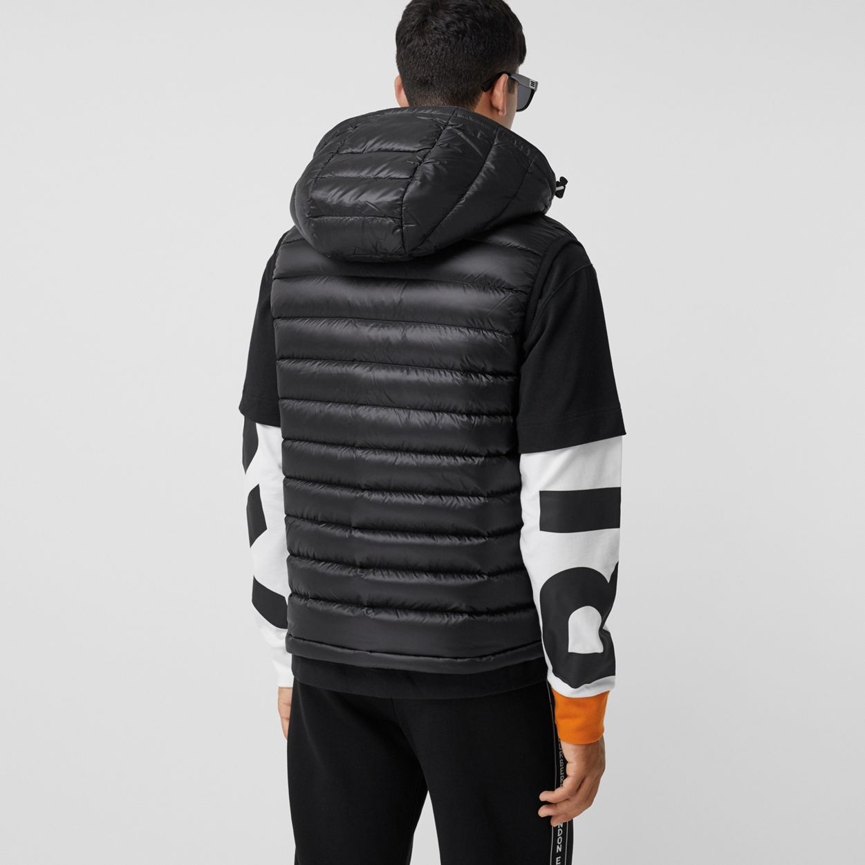 Detachable Hood Logo Appliqué Puffer Gilet - 4