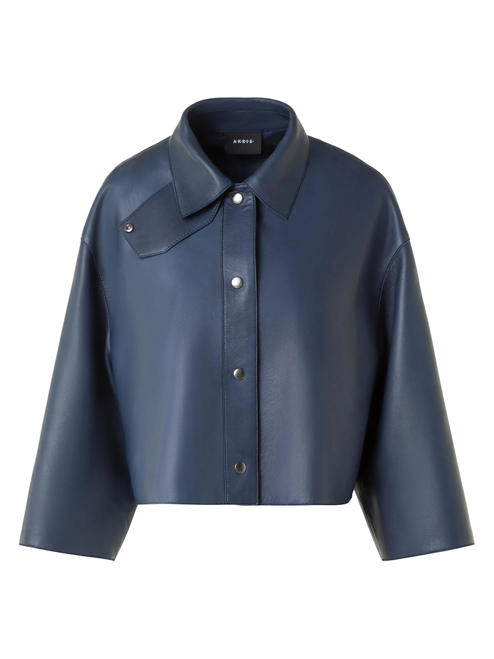 Women's Dalia Leather Shacket - Denim - 1