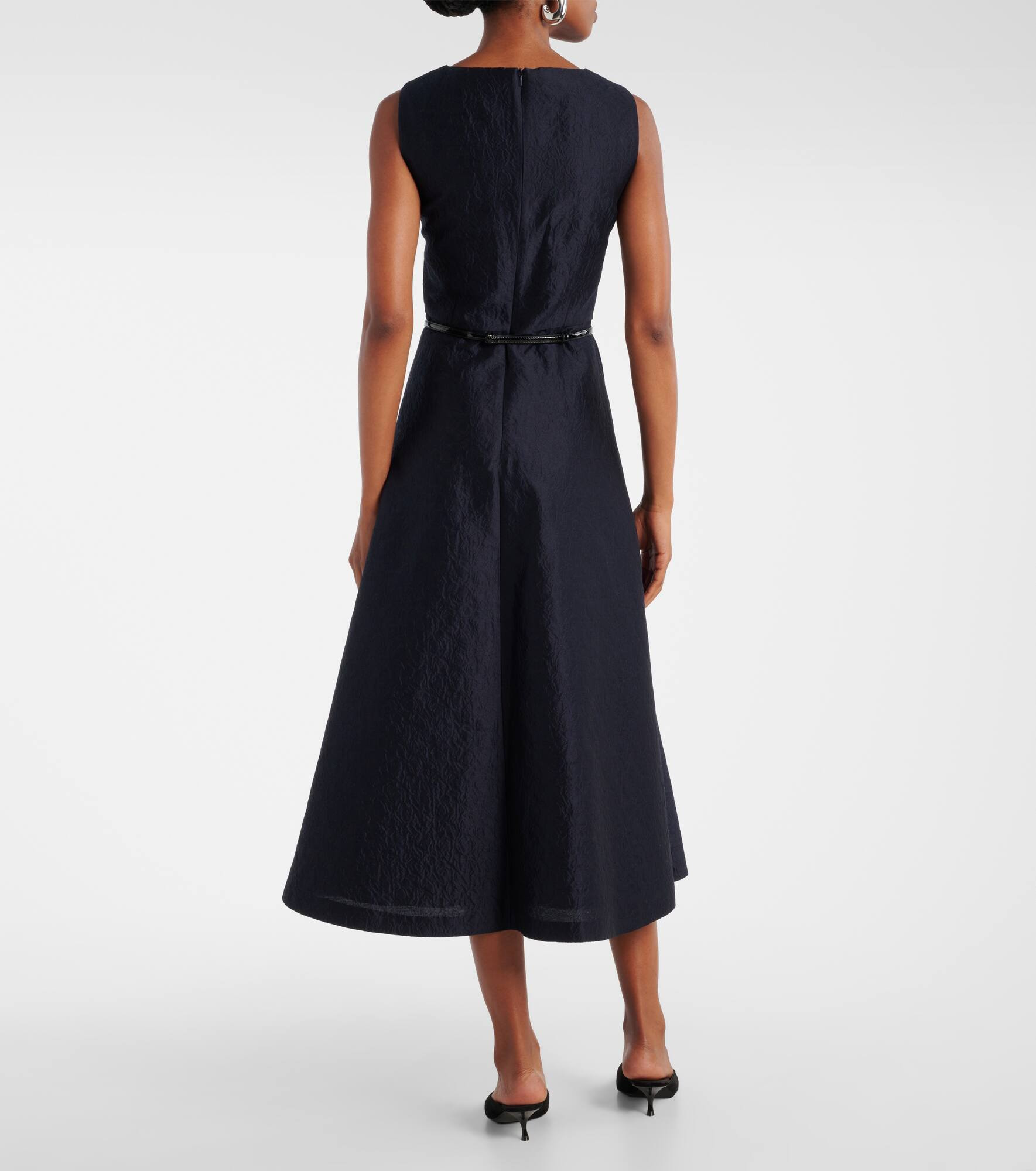 Lyon cotton and silk-blend cloqué midi dress - 3