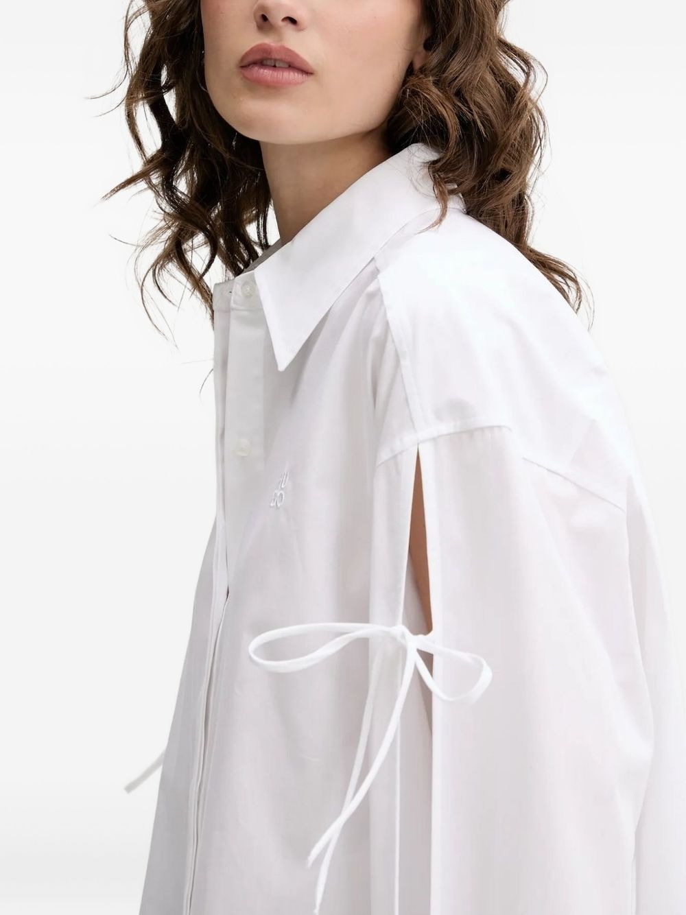 slit-sleeve tie-detail shirt - 4