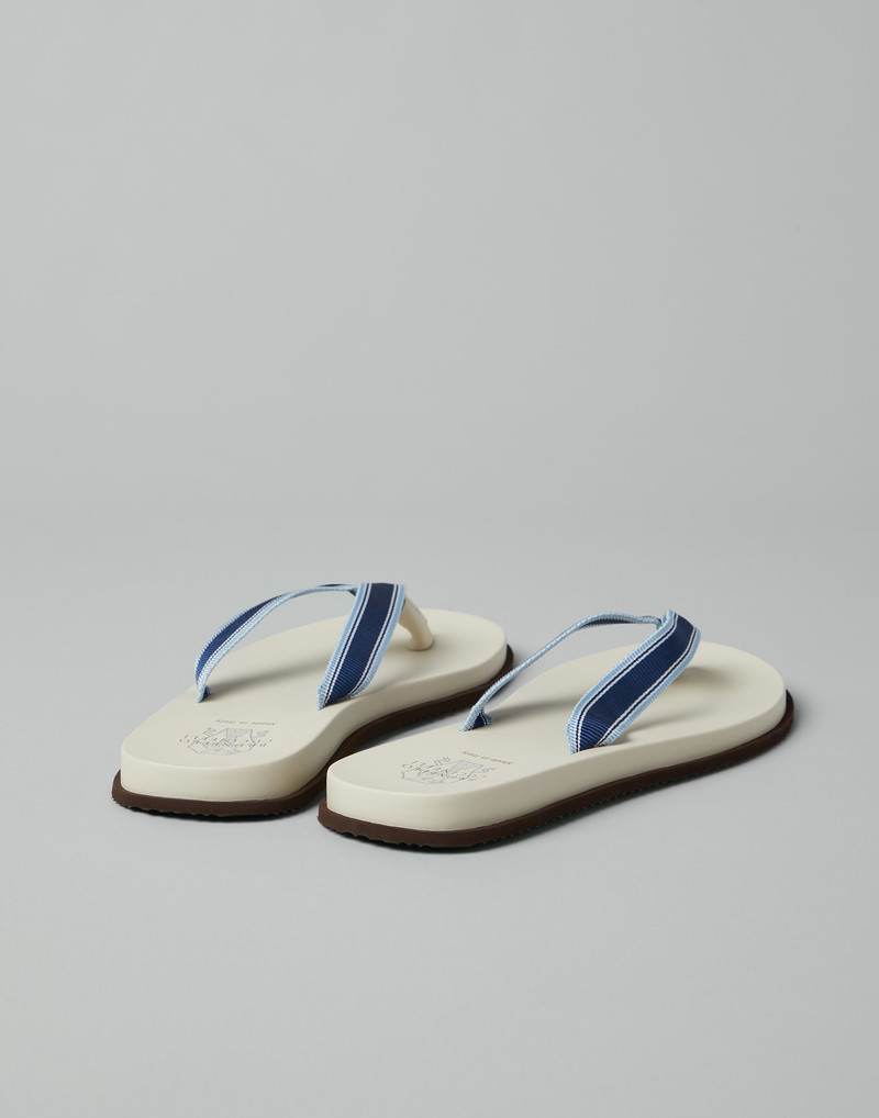 Brunello Cucinelli Flip-flops with striped grosgrain band outlook