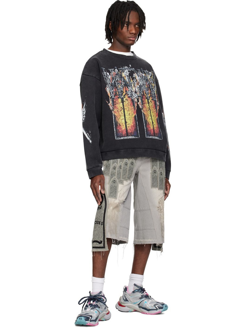 WHO DECIDES WAR Black Ember Chapel Crewneck Sweatshirt outlook