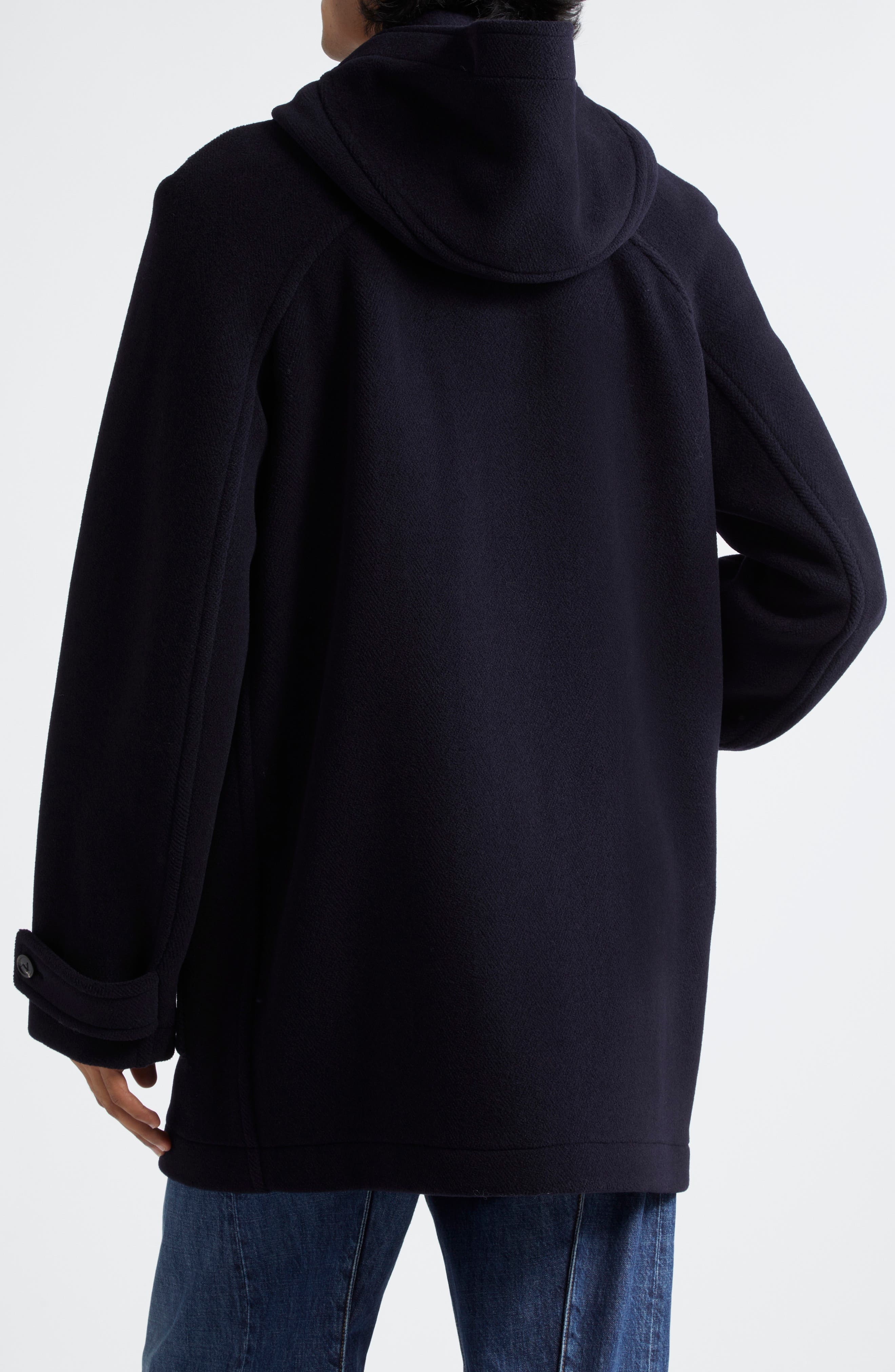Bottega Veneta Hooded Wool Duffle Coat in 4003 Navy at Nordstrom - 3
