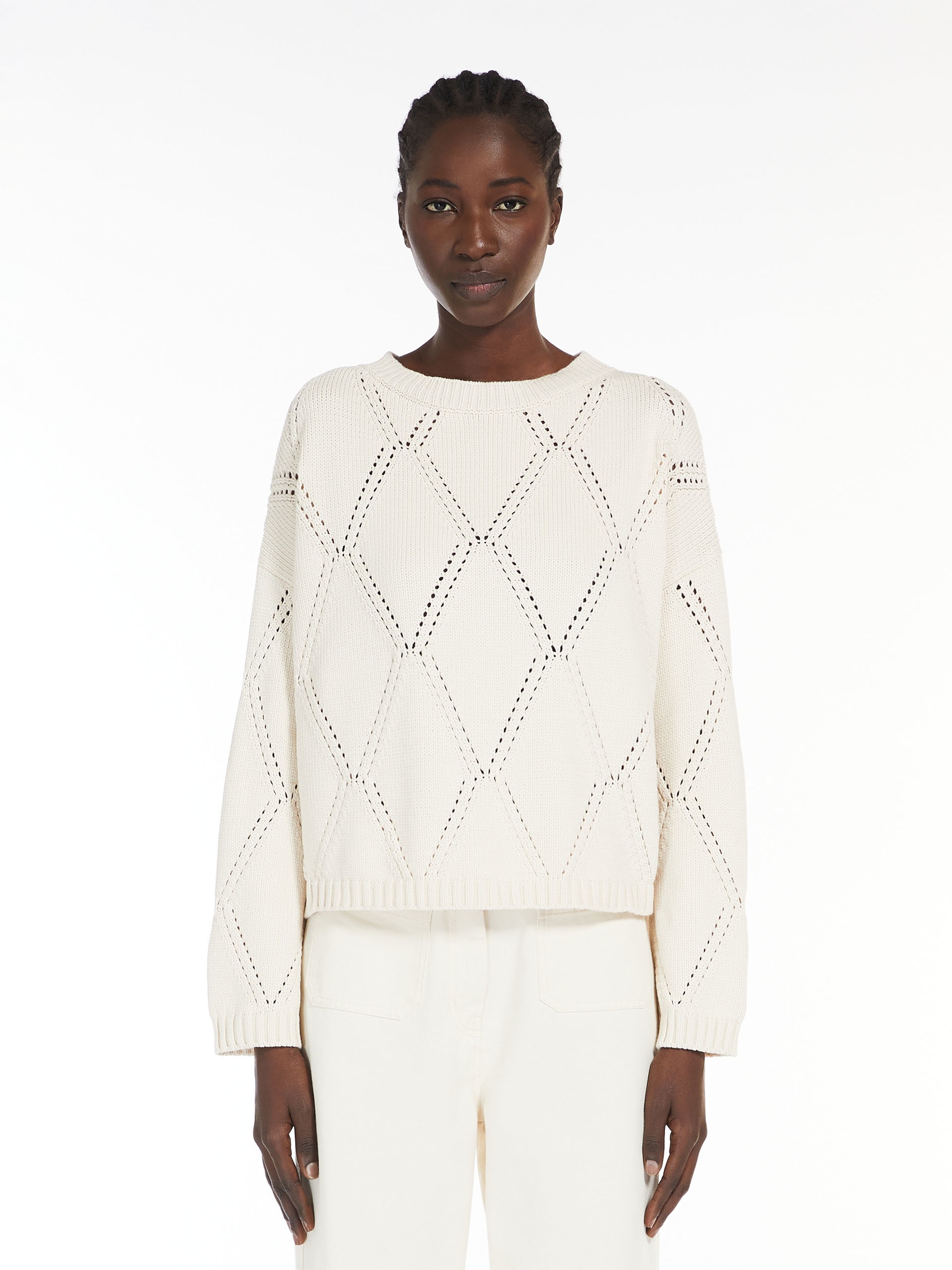 ABBOZZI Oversized diamond-knit cotton sweater - 3