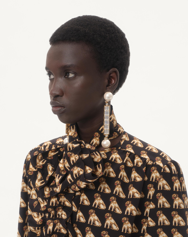 Valentino SAN FIN METAL EARRINGS WITH SWAROVSKI® CRYSTALS AND PEARLS outlook