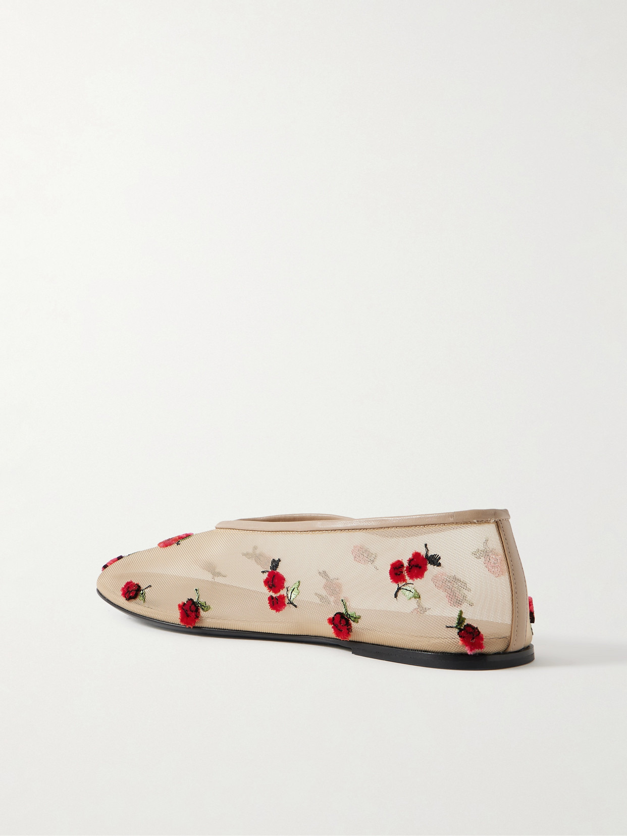 Marcy Embroidered Mesh Ballet Flats - 3