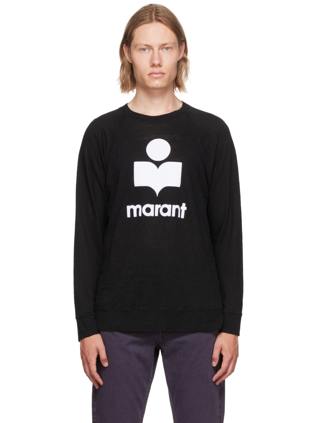ISABEL MARANT｜LONG-SLEEVED ROUND NECK T-SHIRTS (KIEFFER Kieffer Tee-Shirt Man white | ISABEL MARANT Official online