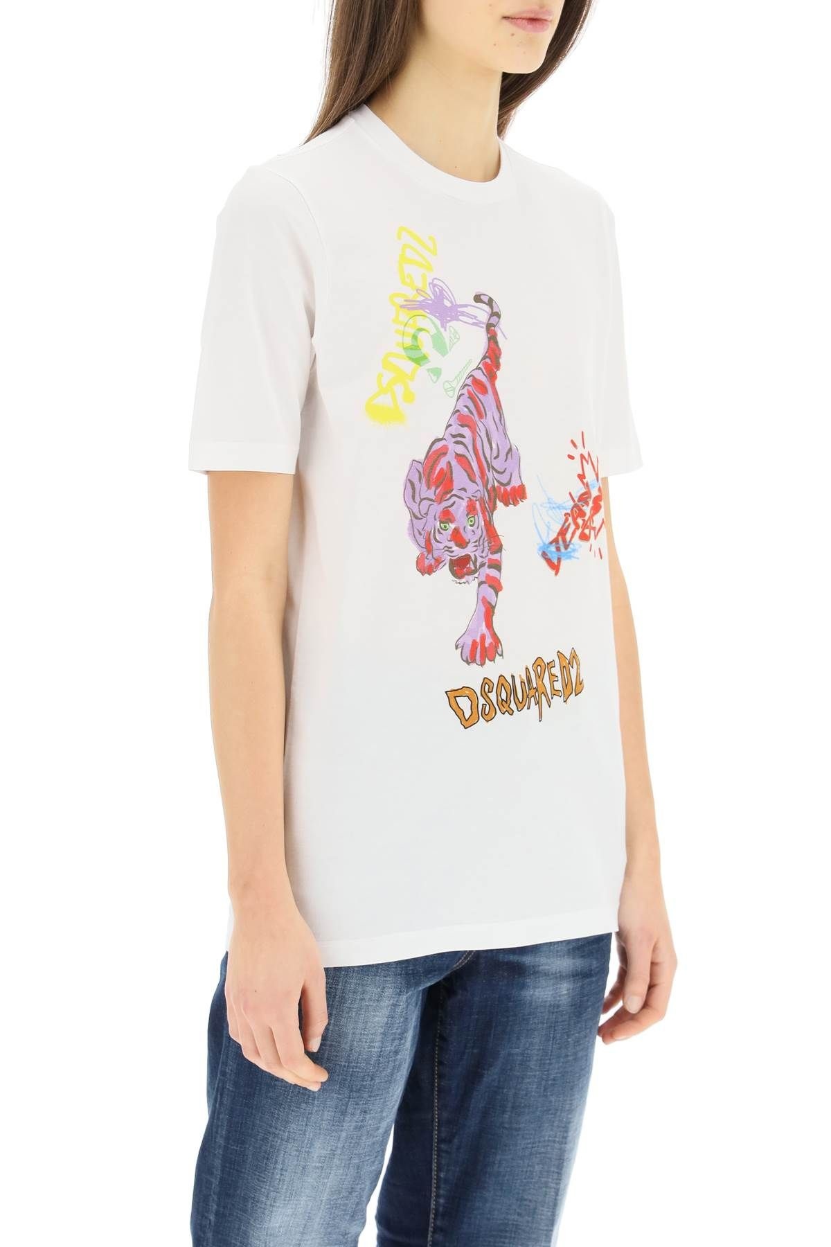 DOODLE TIGER PRINT T-SHIRT - 3