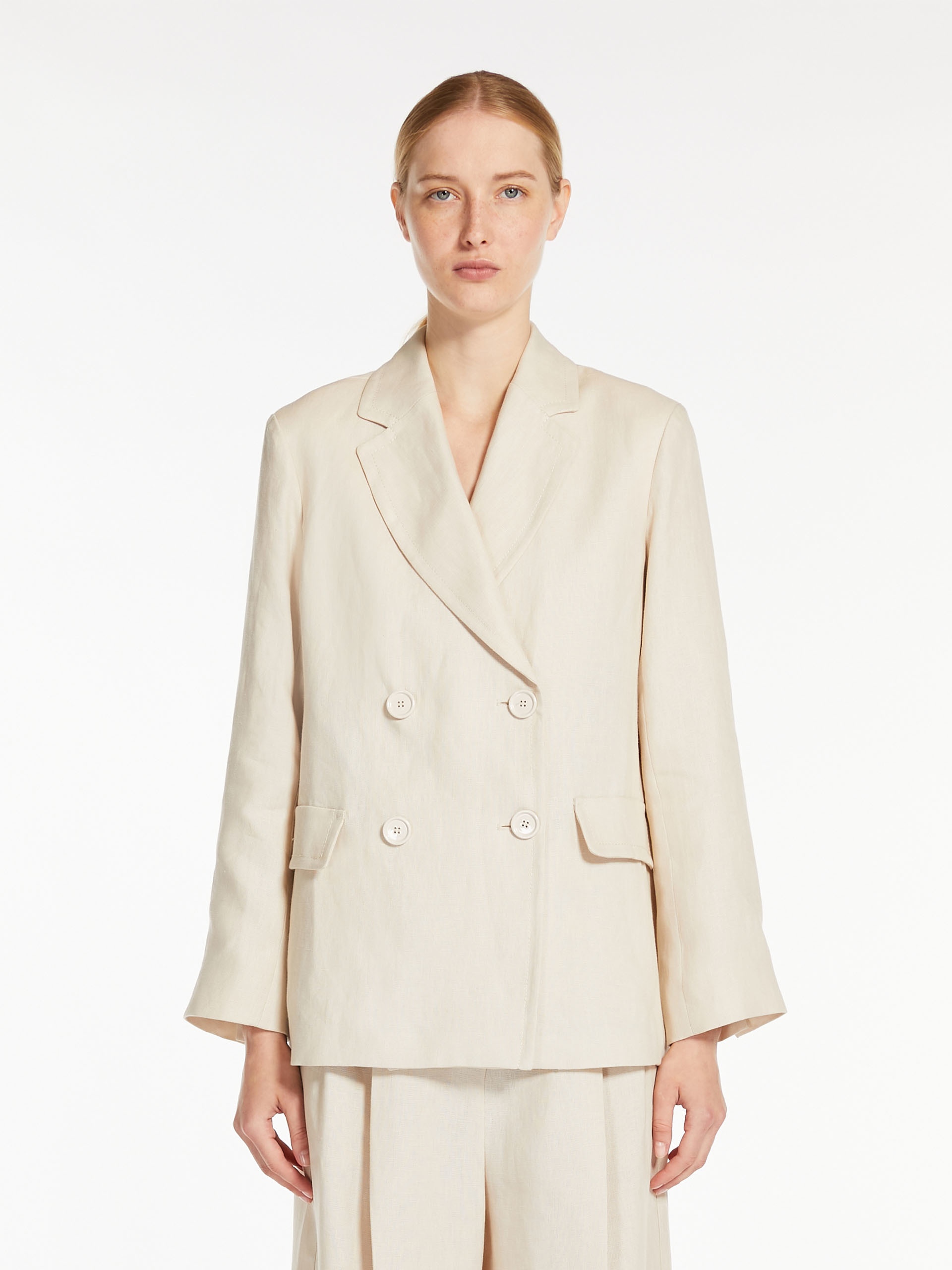 LAURA Double-breasted linen blazer - 3