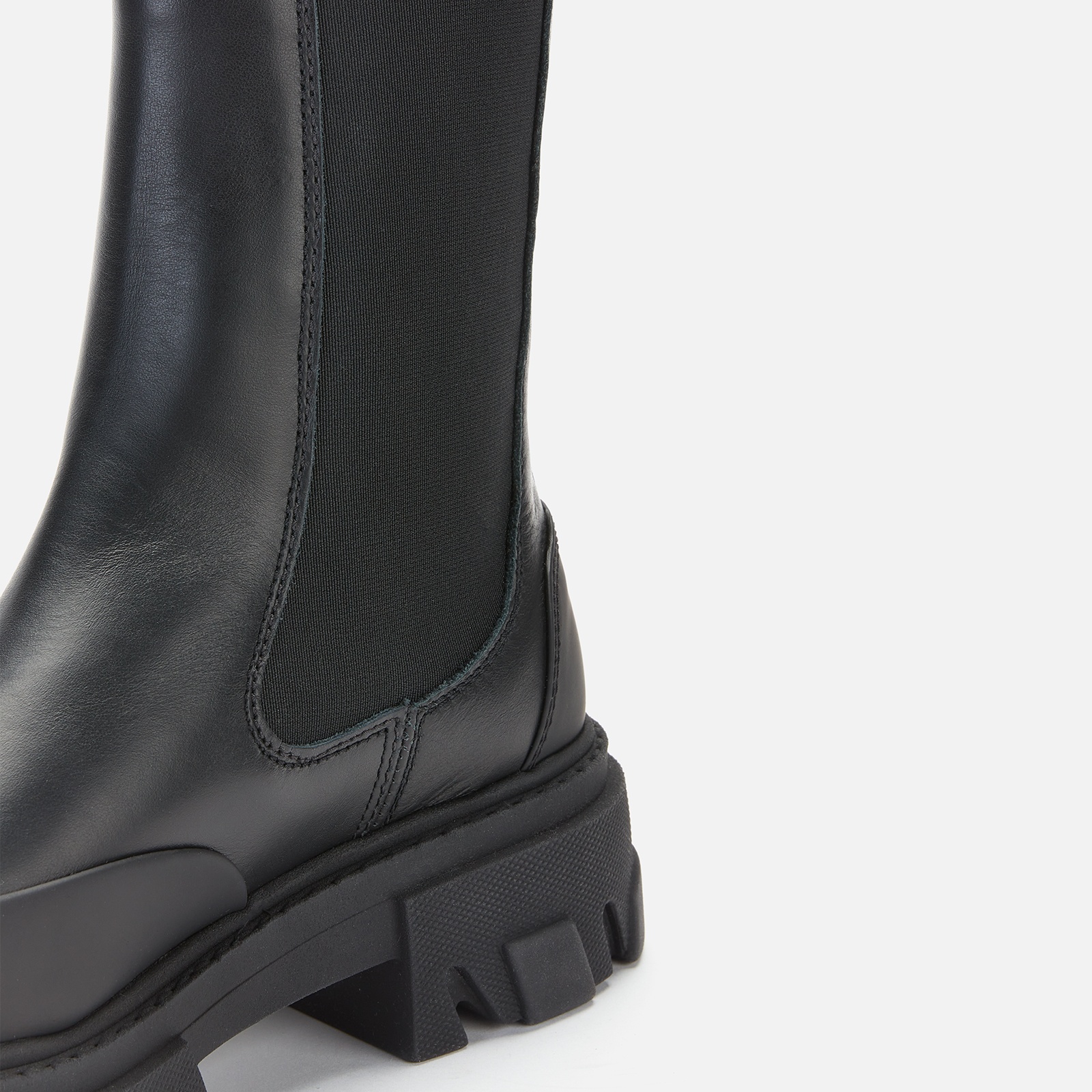 Ganni Women's Mid Leather Chelsea Boots - Black - 4
