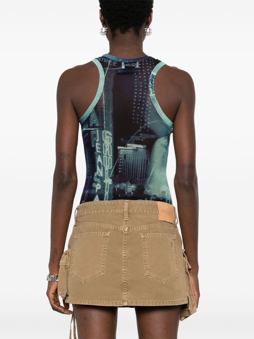 Pigalle-print mesh bodysuit - 4
