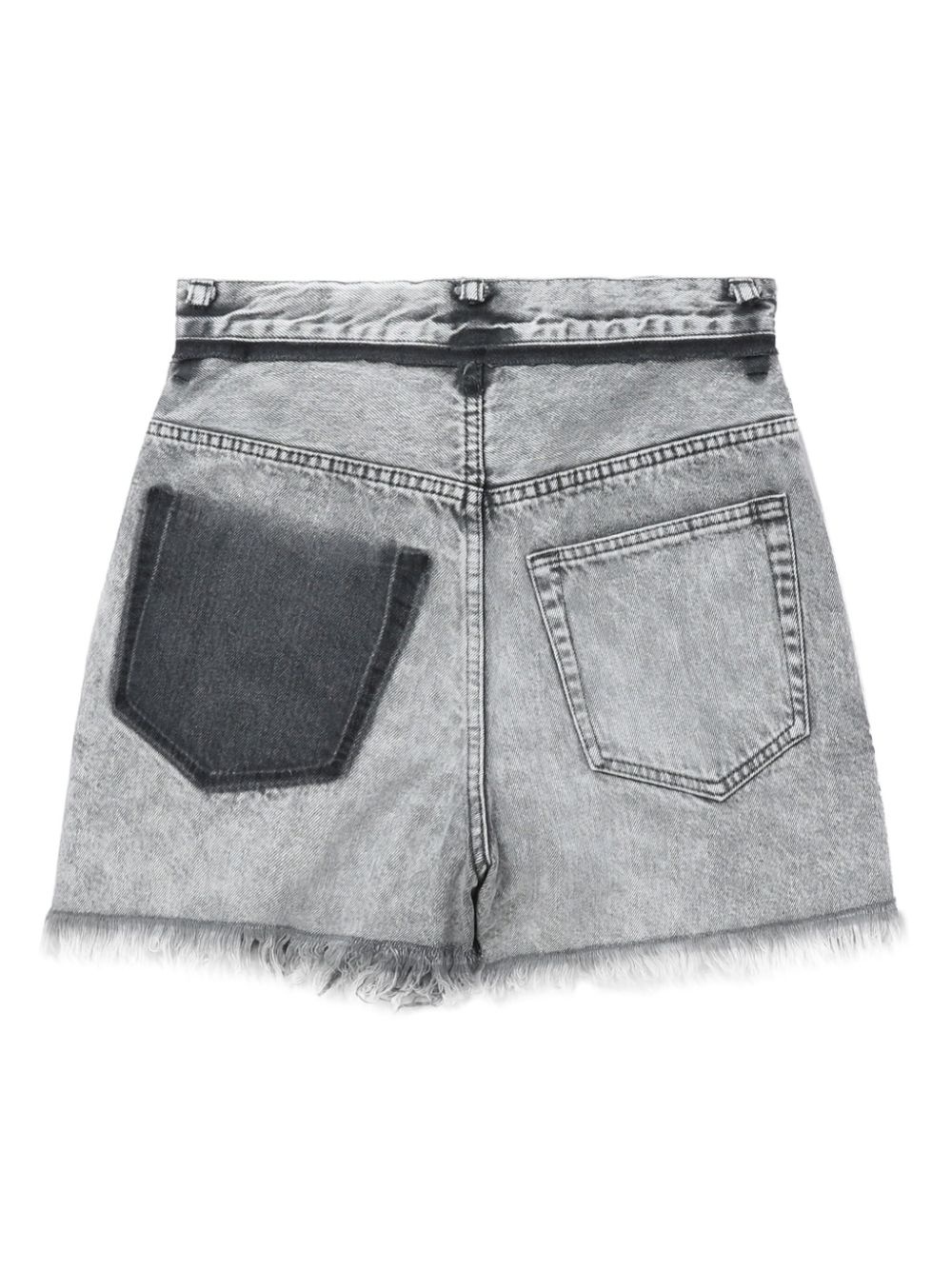 high-rise denim mini skort - 6