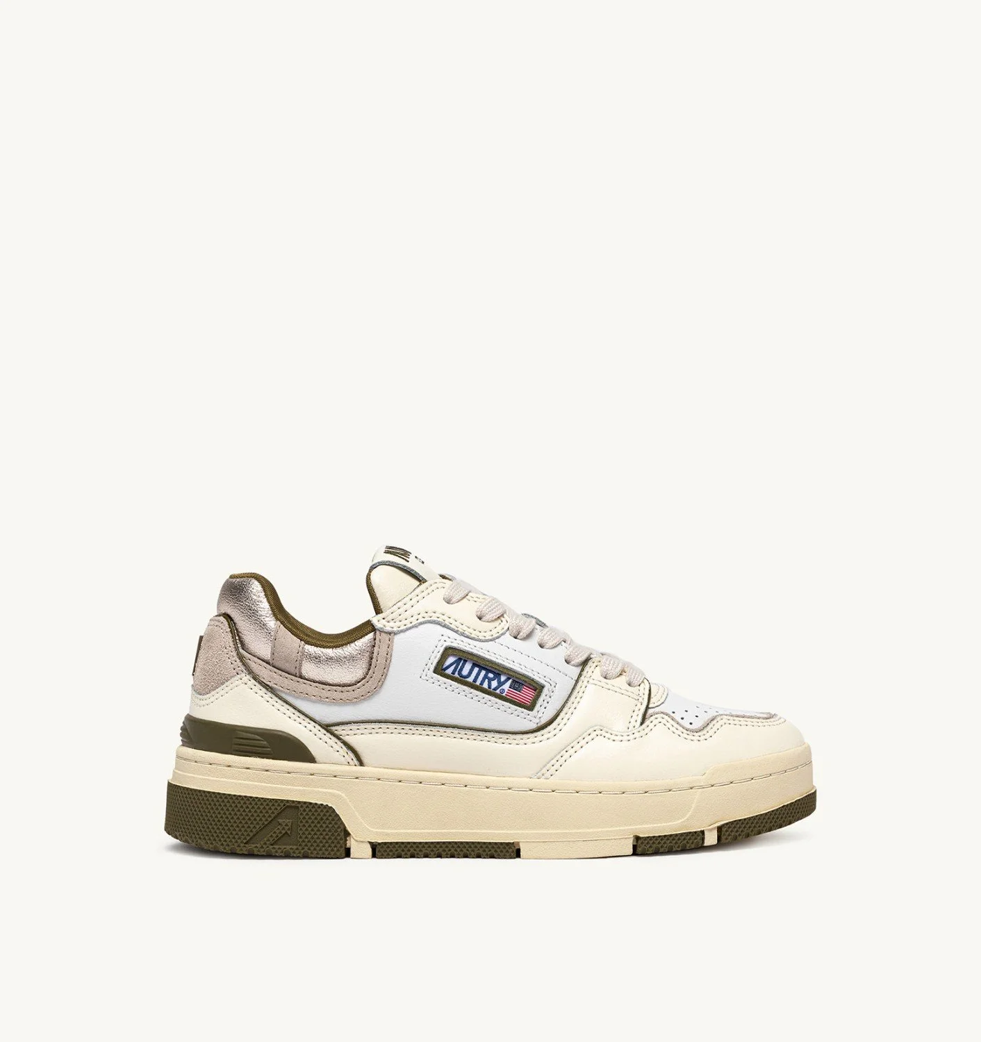 CLC LOW SNEAKERS IN WHISPER WHITE LIZARD AND PLATINUM LEATHER - 1
