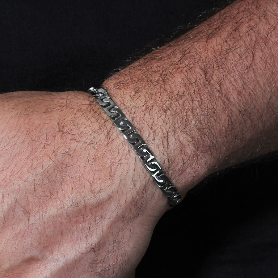 Robert Alton - Robert Alton Mariner Link Stainless Steel Necklace and Bracelet Set for Men - 7