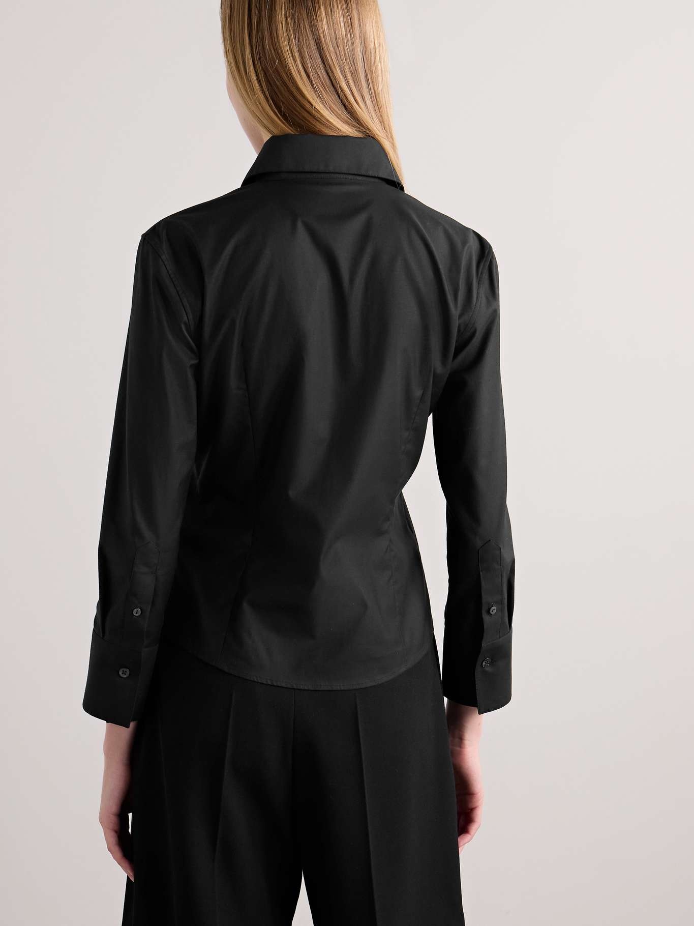 Frou cotton-blend poplin shirt Black - 4