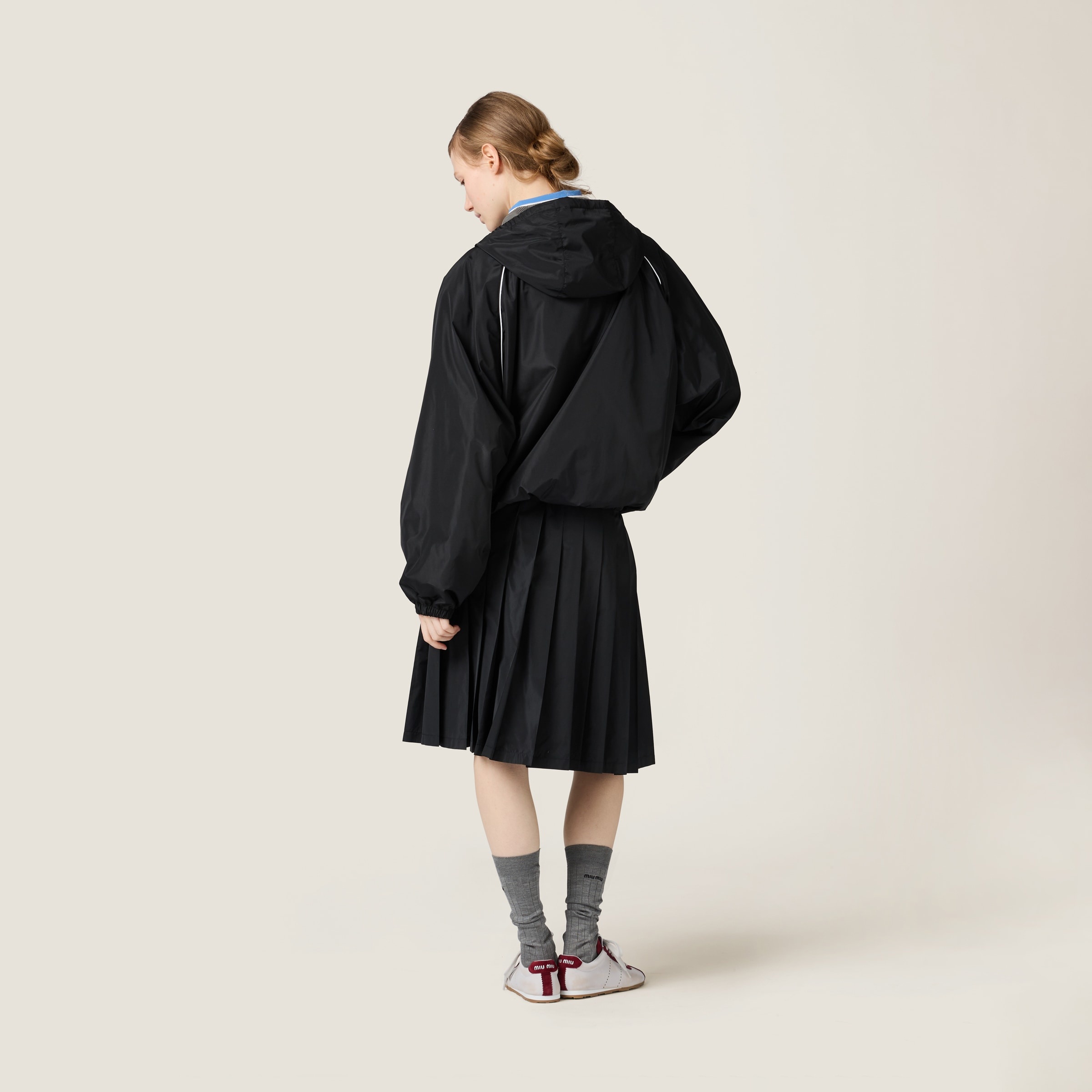 Technical silk zipper blouson jacket - 3