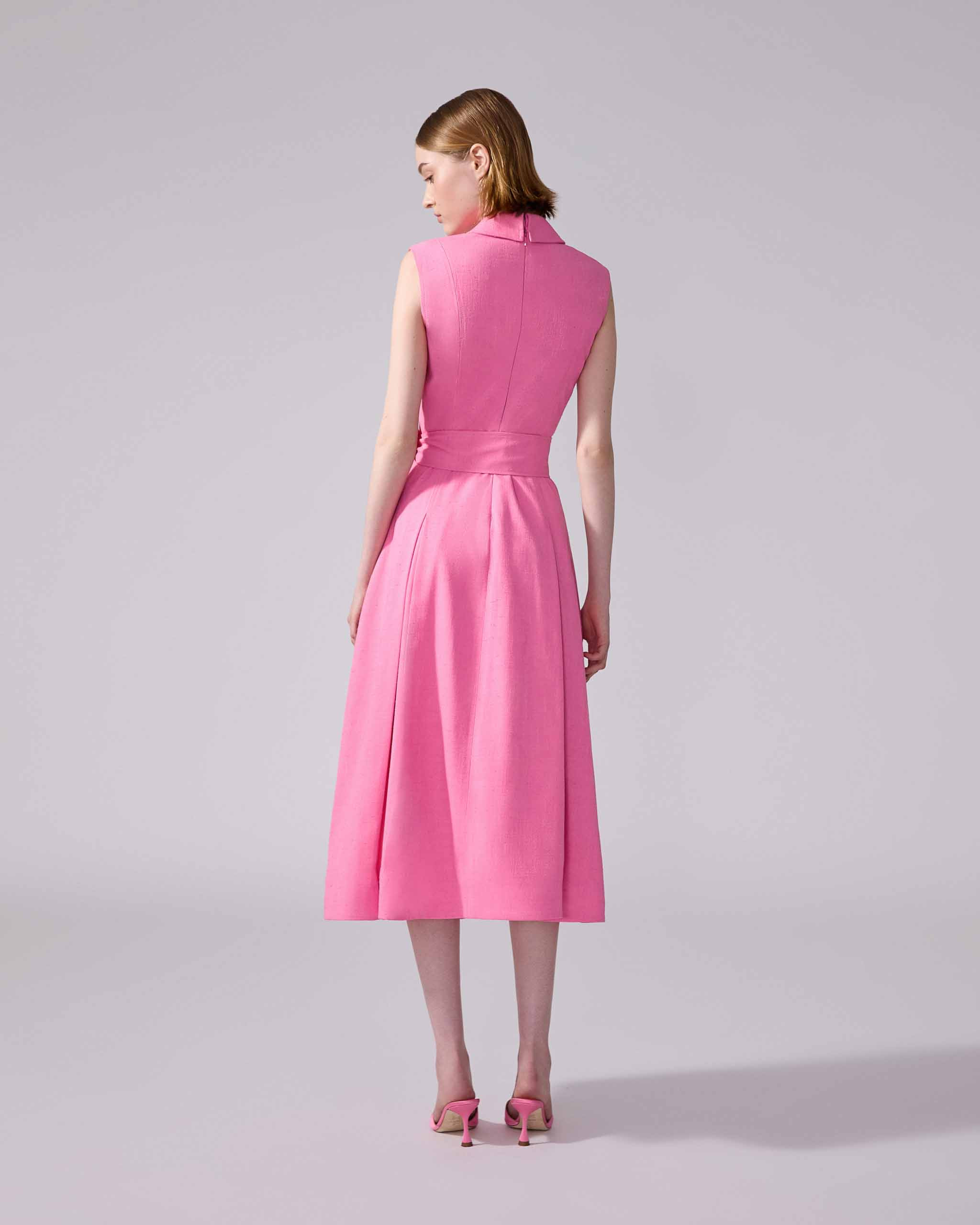 Sleeveless Belted Midi Dress - 3