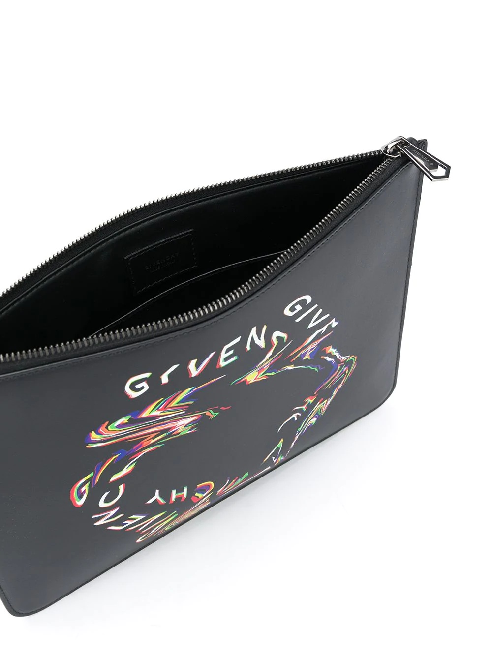 Glitch logo print clutch - 5