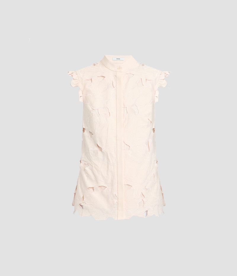FLORAL CUTWORK SLEEVELESS SHIRT 1