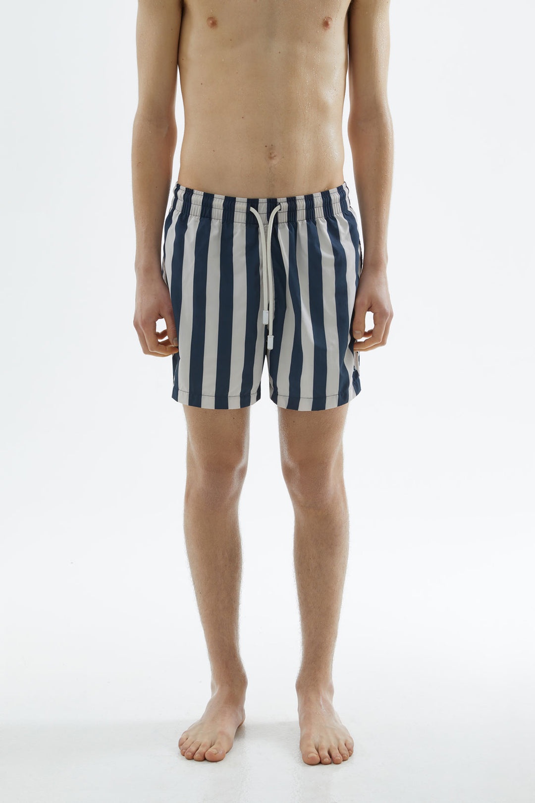 BLUE & WHITE STRIPED SWIMSHORTS - 4