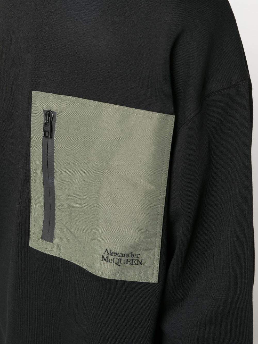 contrasting pocket crew neck sweatshirt - 5