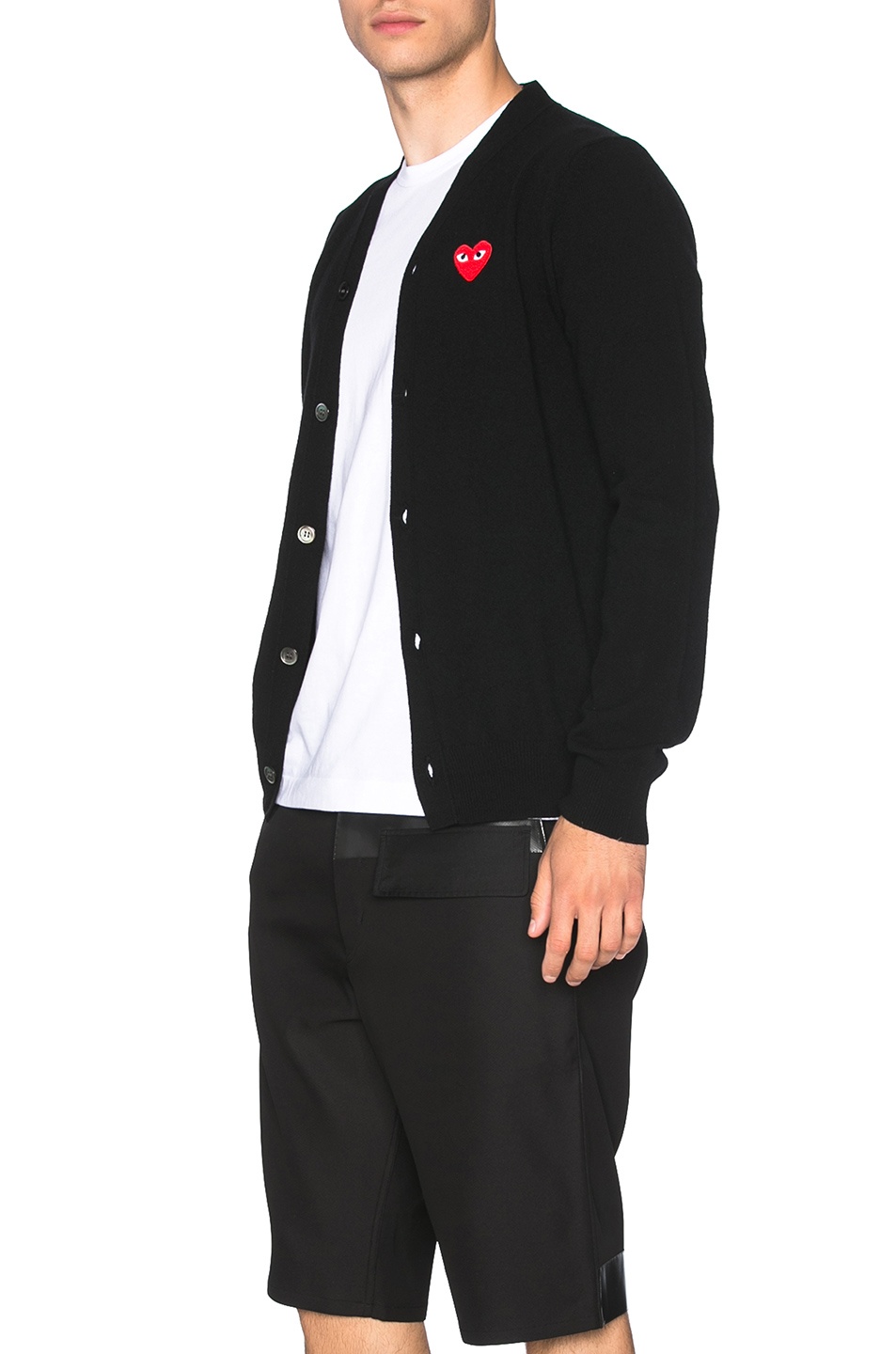 Lambswool Cardigan with Red Emblem - 3