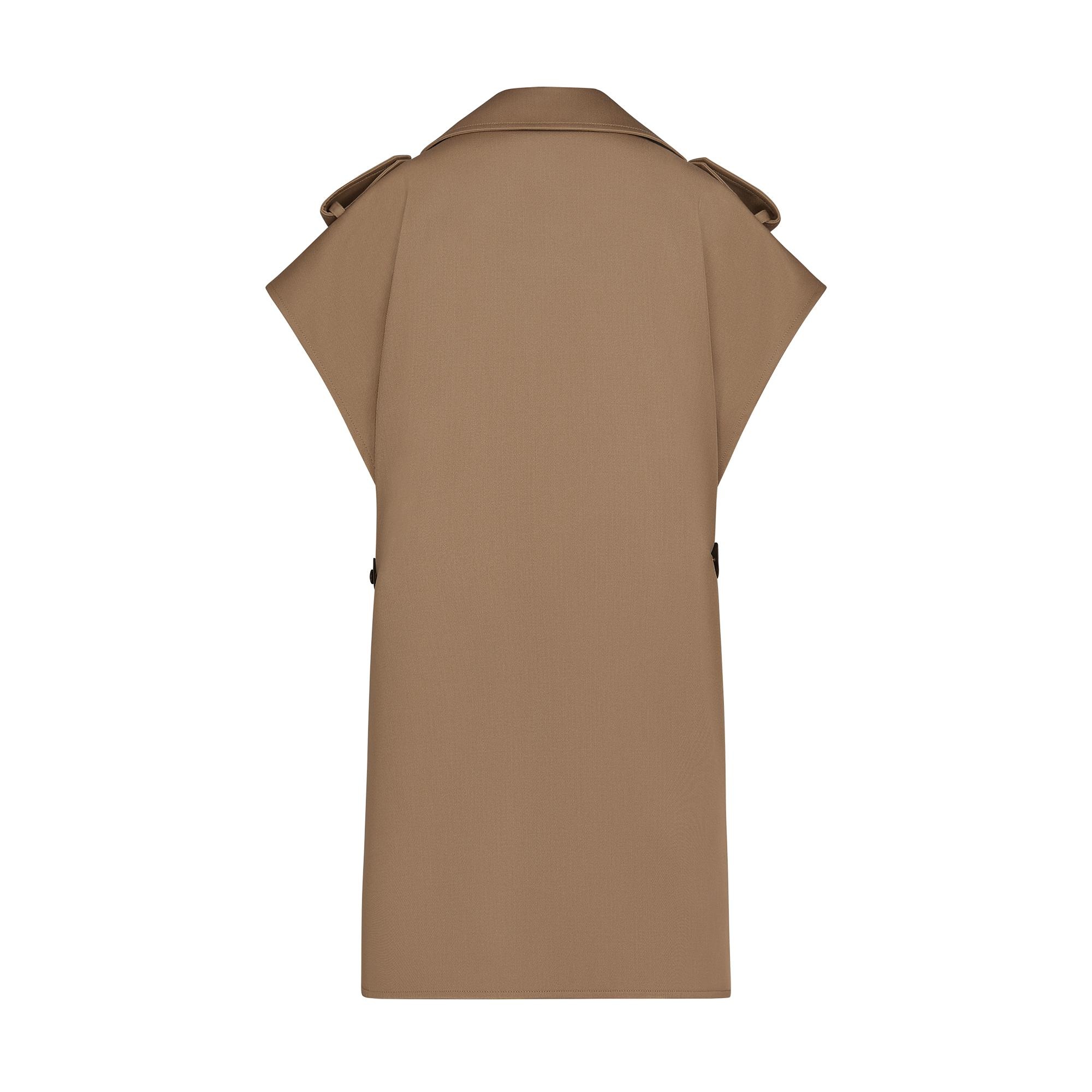 Trench Collar Sleeveless Coat - 3