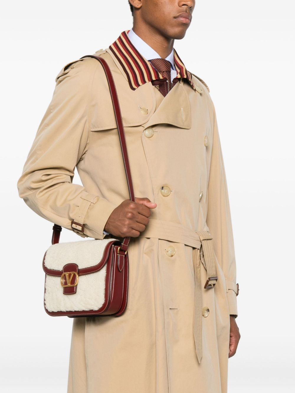 shearling leather shoulder bag - 2