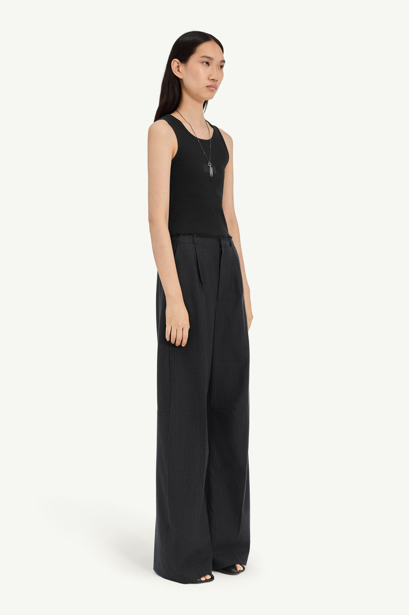 MM6 Maison Margiela Pinstripe wool wide-leg trousers outlook