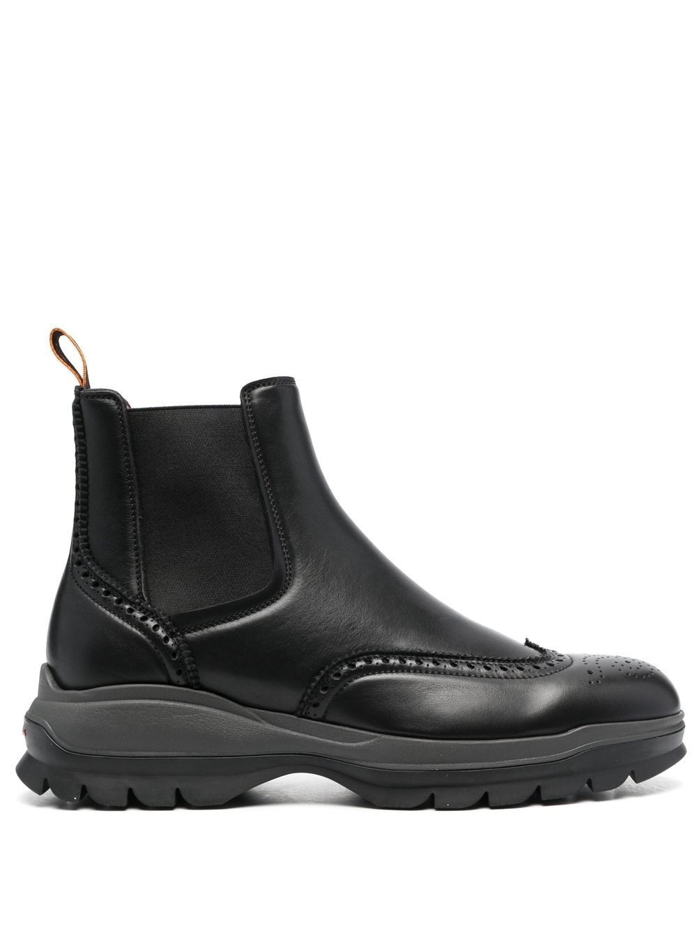 leather brogue Chelsea boots - 1
