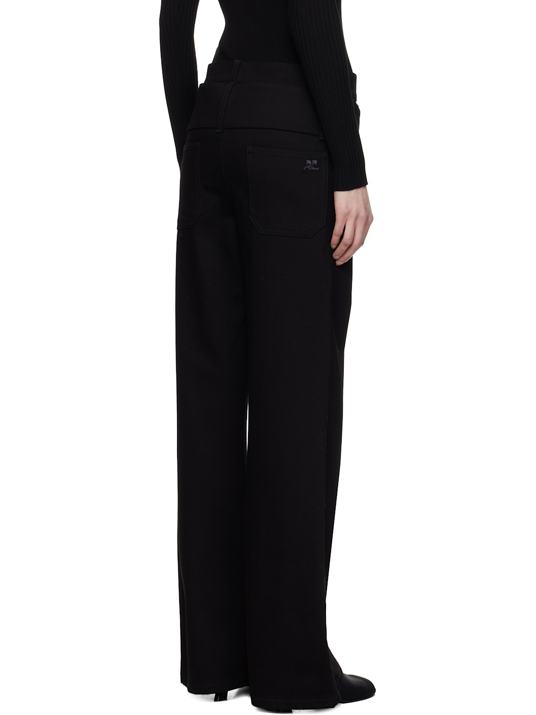 Black Double Belt Jeans - 3
