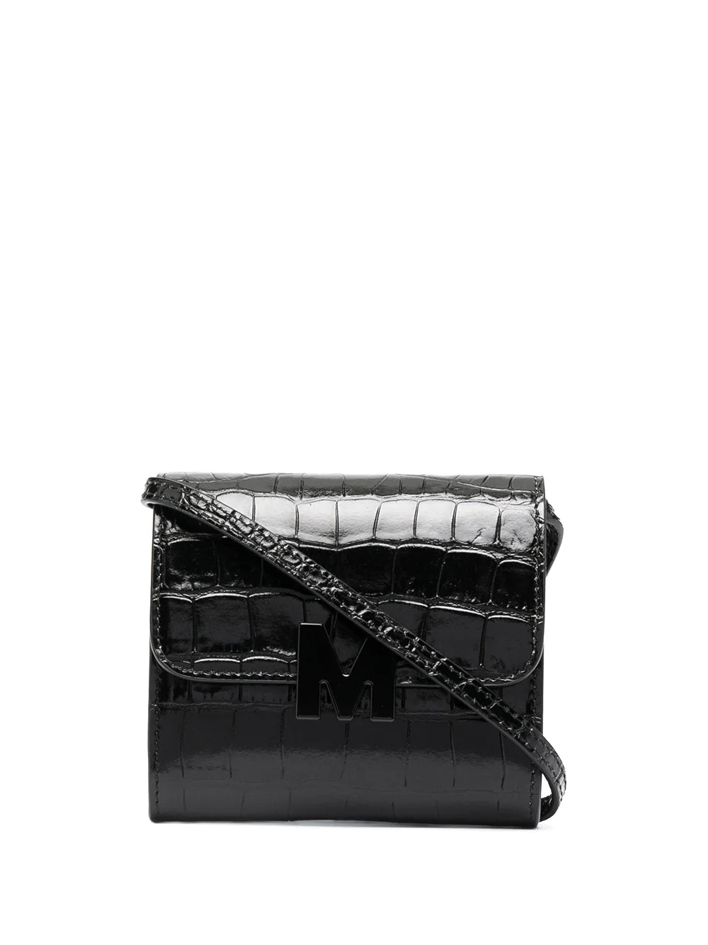 crocodile-effect crossbody bag - 1