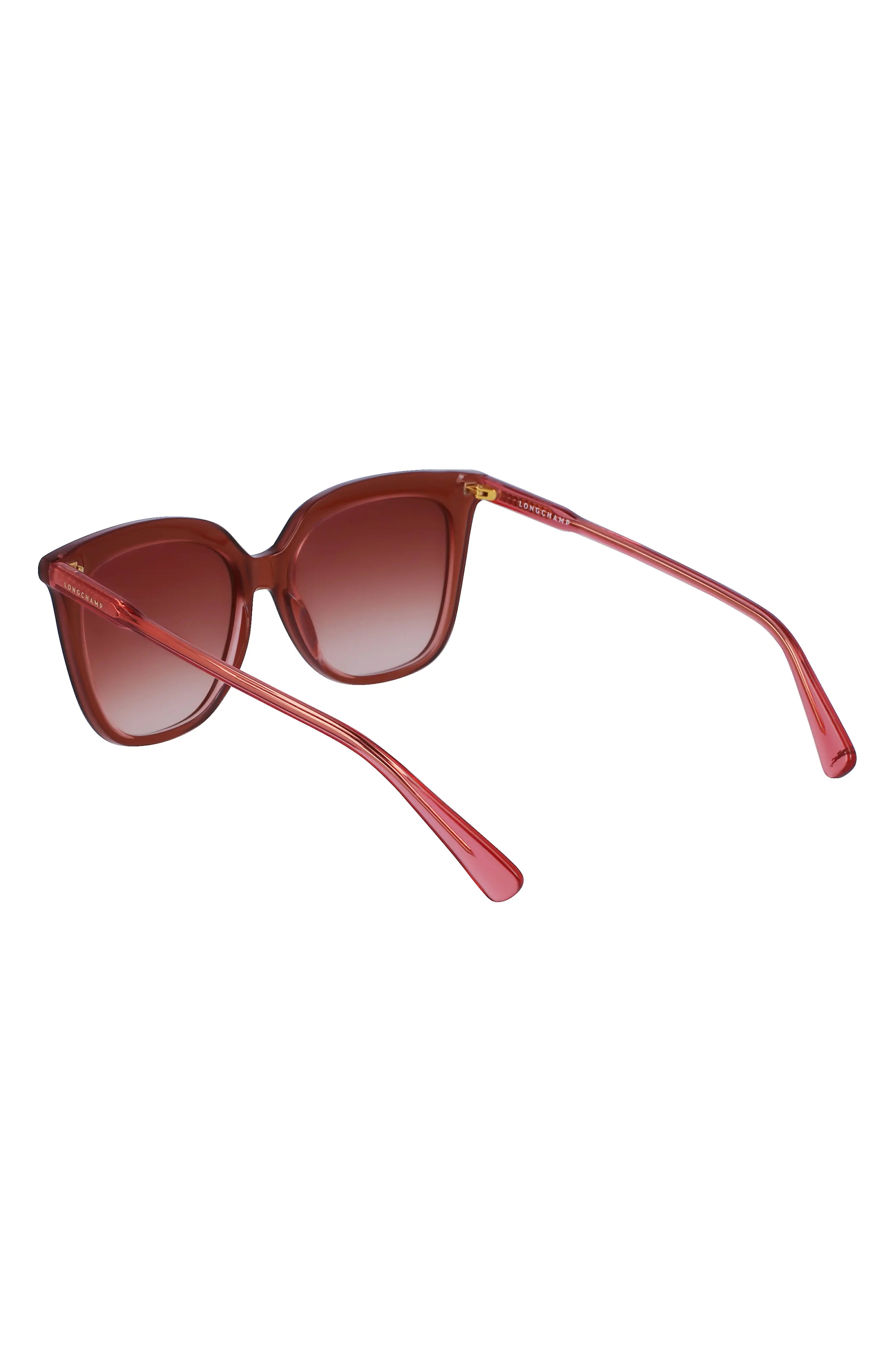 53mm Rectangular Sunglasses in Brown/Rose - 4