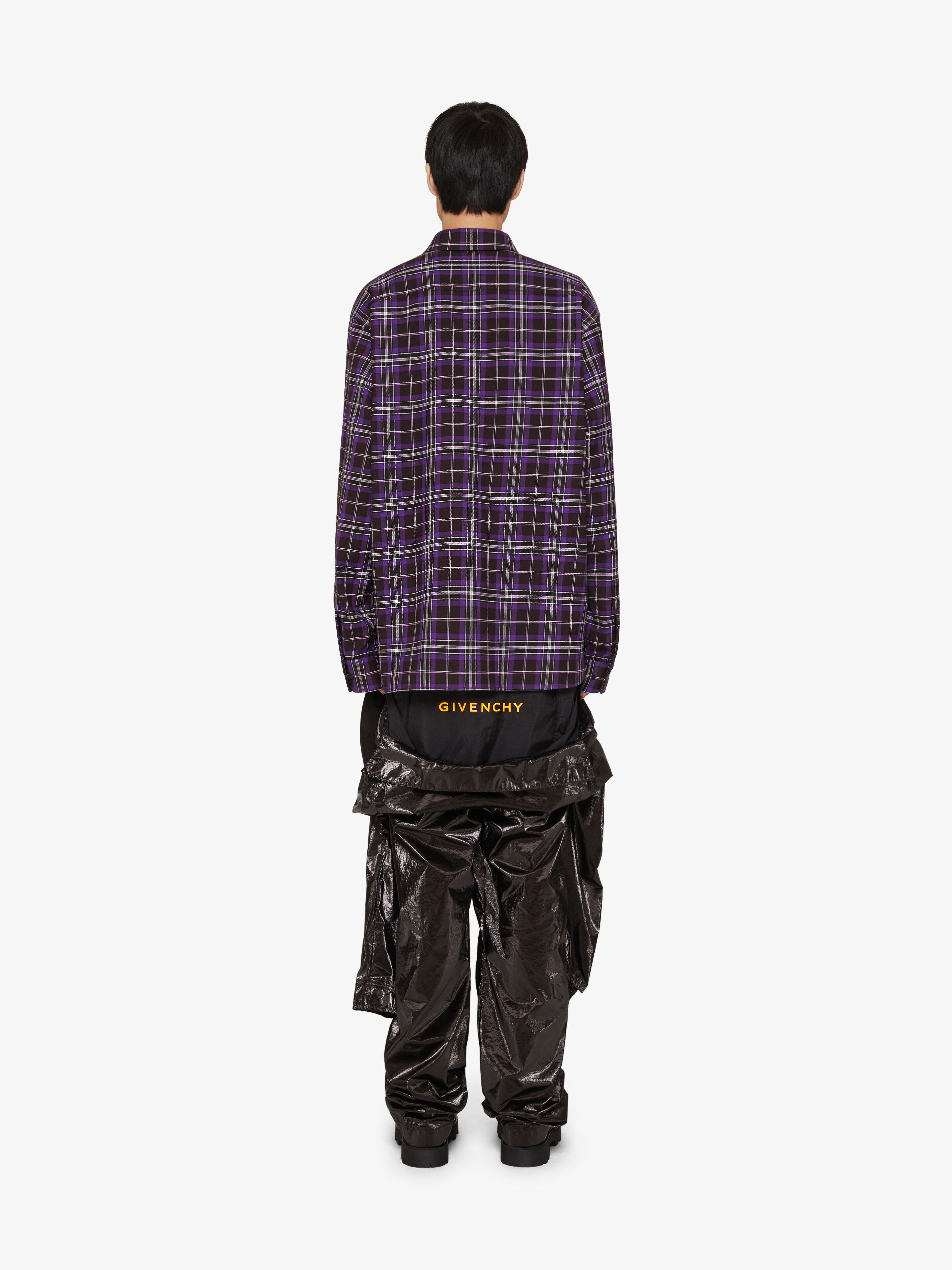 CHECKED SHIRT IN WOOL AND COTTON - 4
