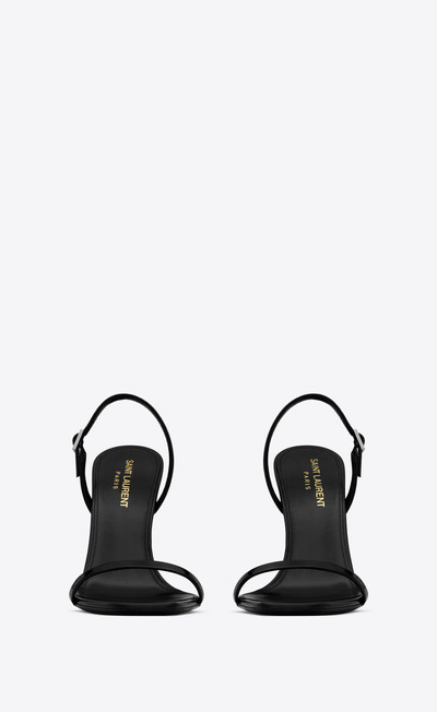 SAINT LAURENT opyum slingback sandals in glazed leather outlook